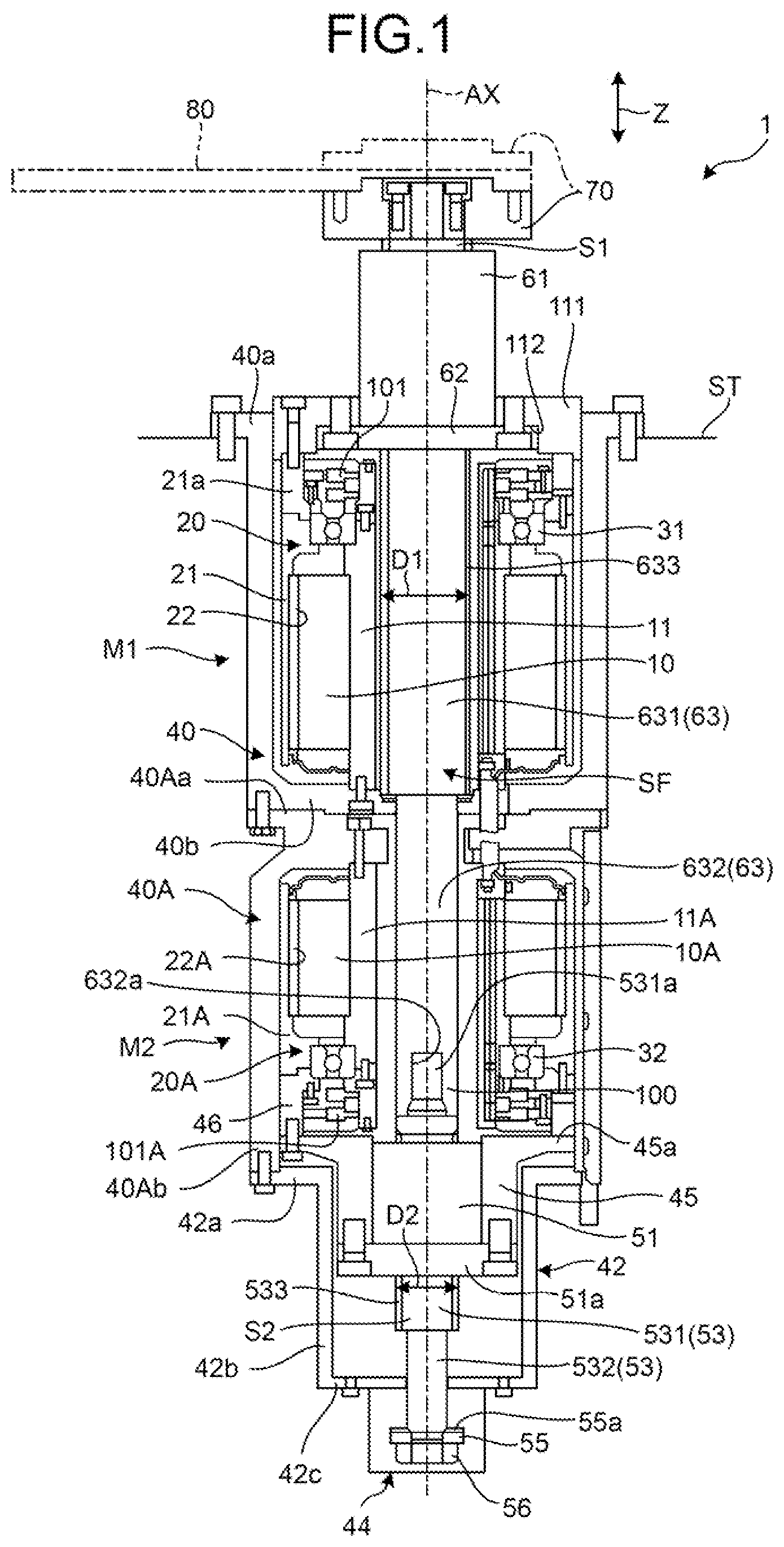 Patent US11784535 Figure 1 – Actuator