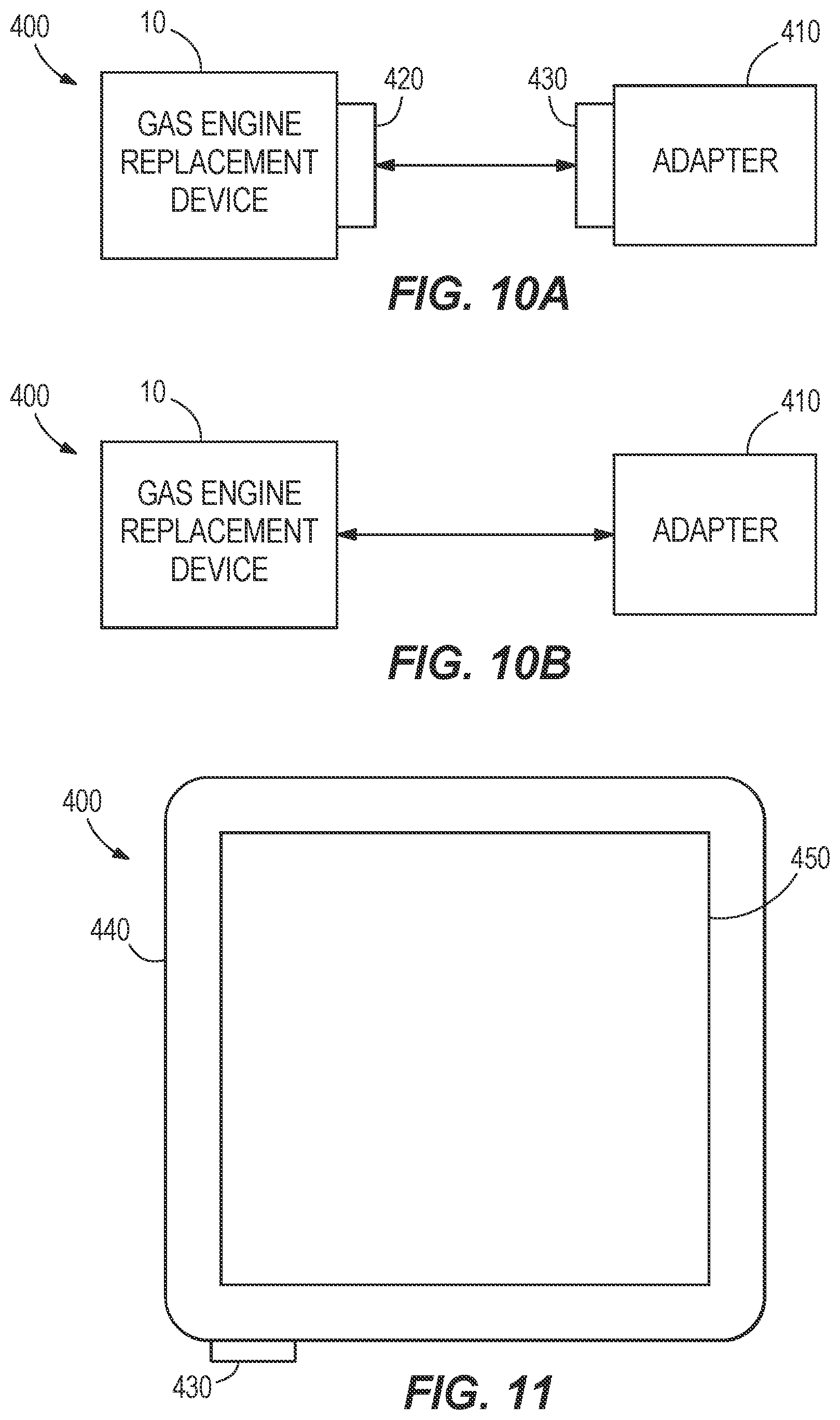 Patent US11784540 Figure 7 – Adapter for configuring gas engine replacement device