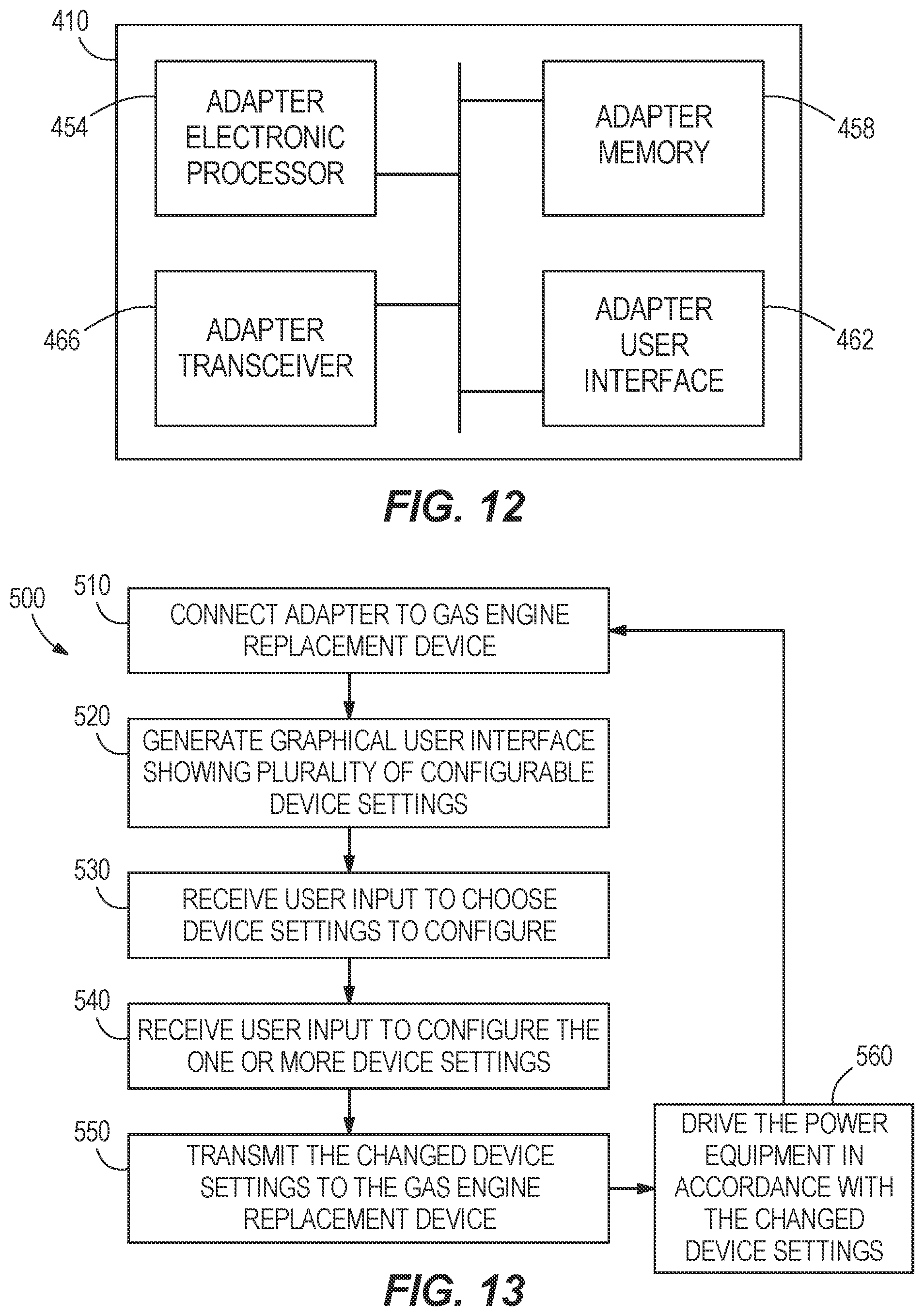 Patent US11784540 Figure 8 – Adapter for configuring gas engine replacement device