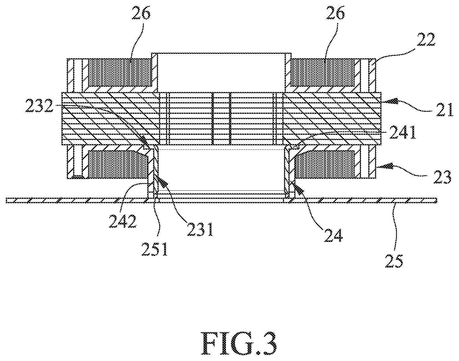 Patent US11784541 Figure 3 – Grounding structure for motor stator