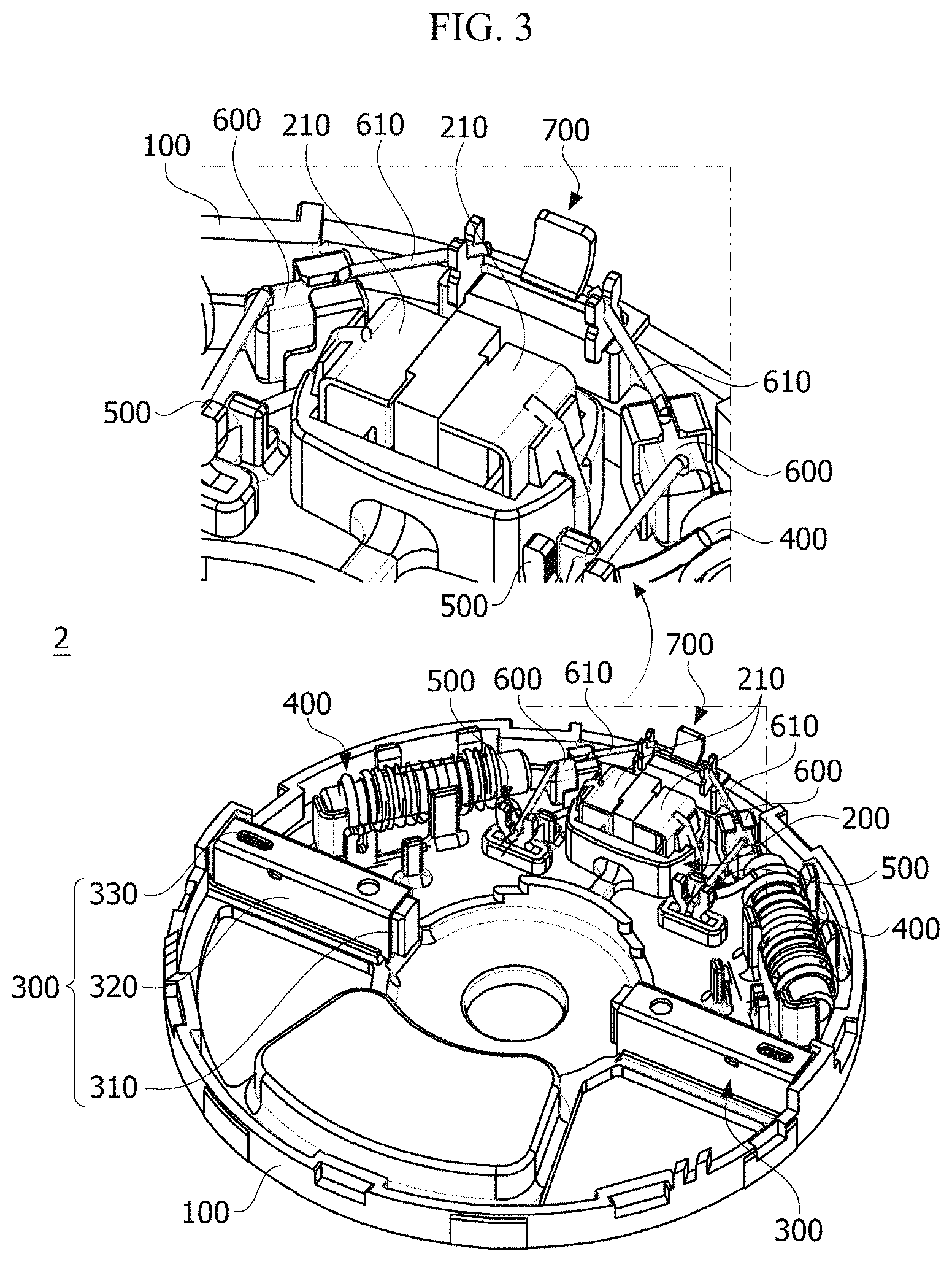 Patent US11784542 Figure 3 – Ground terminal, cover assembly and motor comprising same