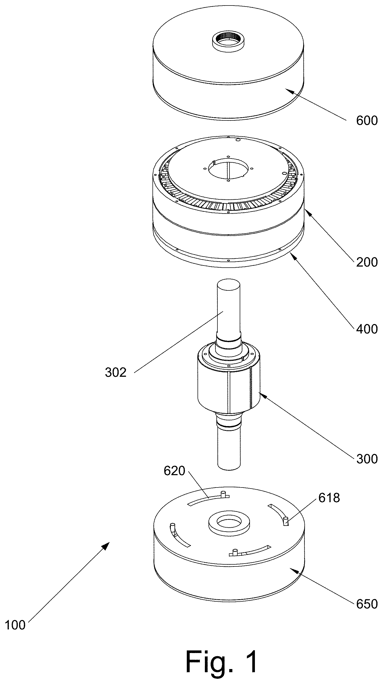 Patent US11784546 Figure 1 – Circumferential flux electric machine with field weakening mechanisms and methods of use