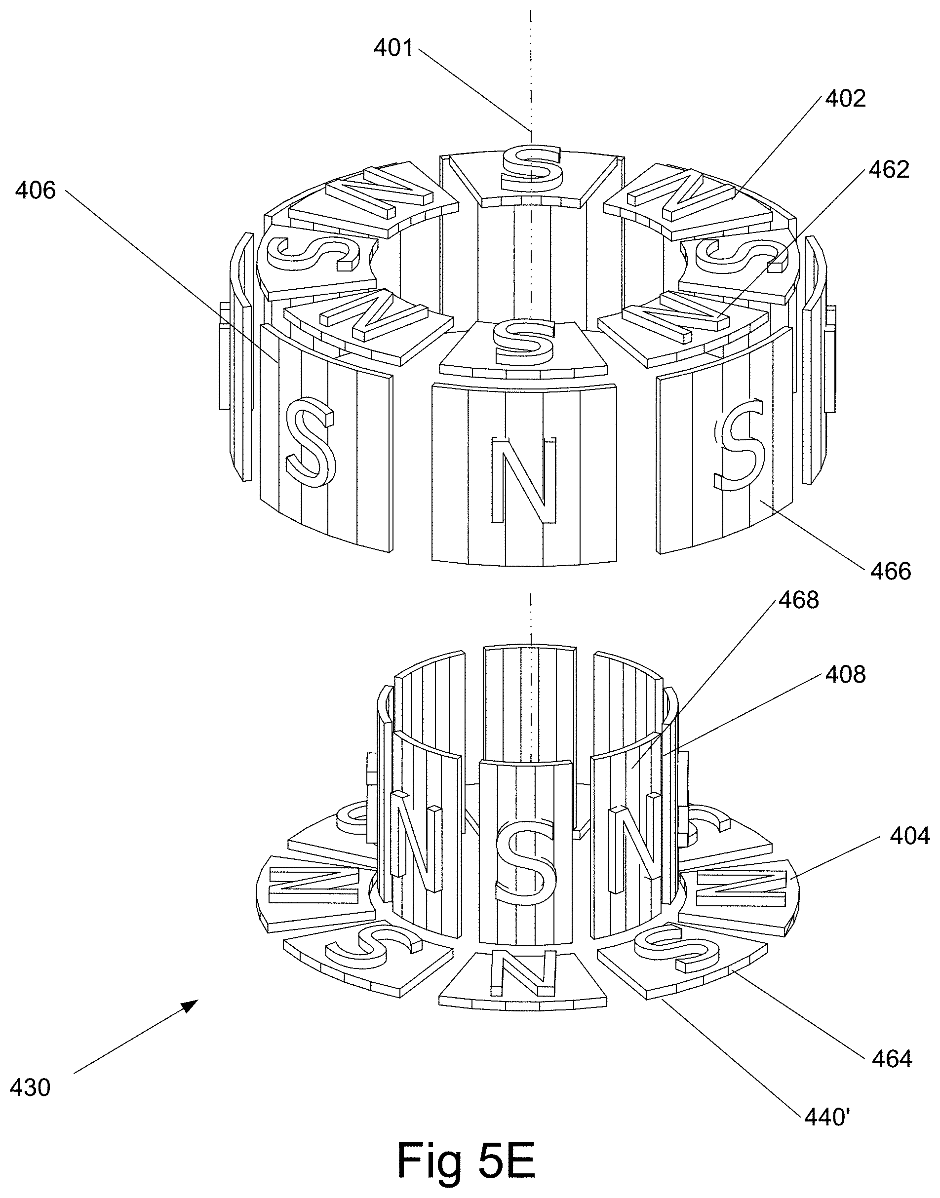 Patent US11784546 Figure 12 – Circumferential flux electric machine with field weakening mechanisms and methods of use
