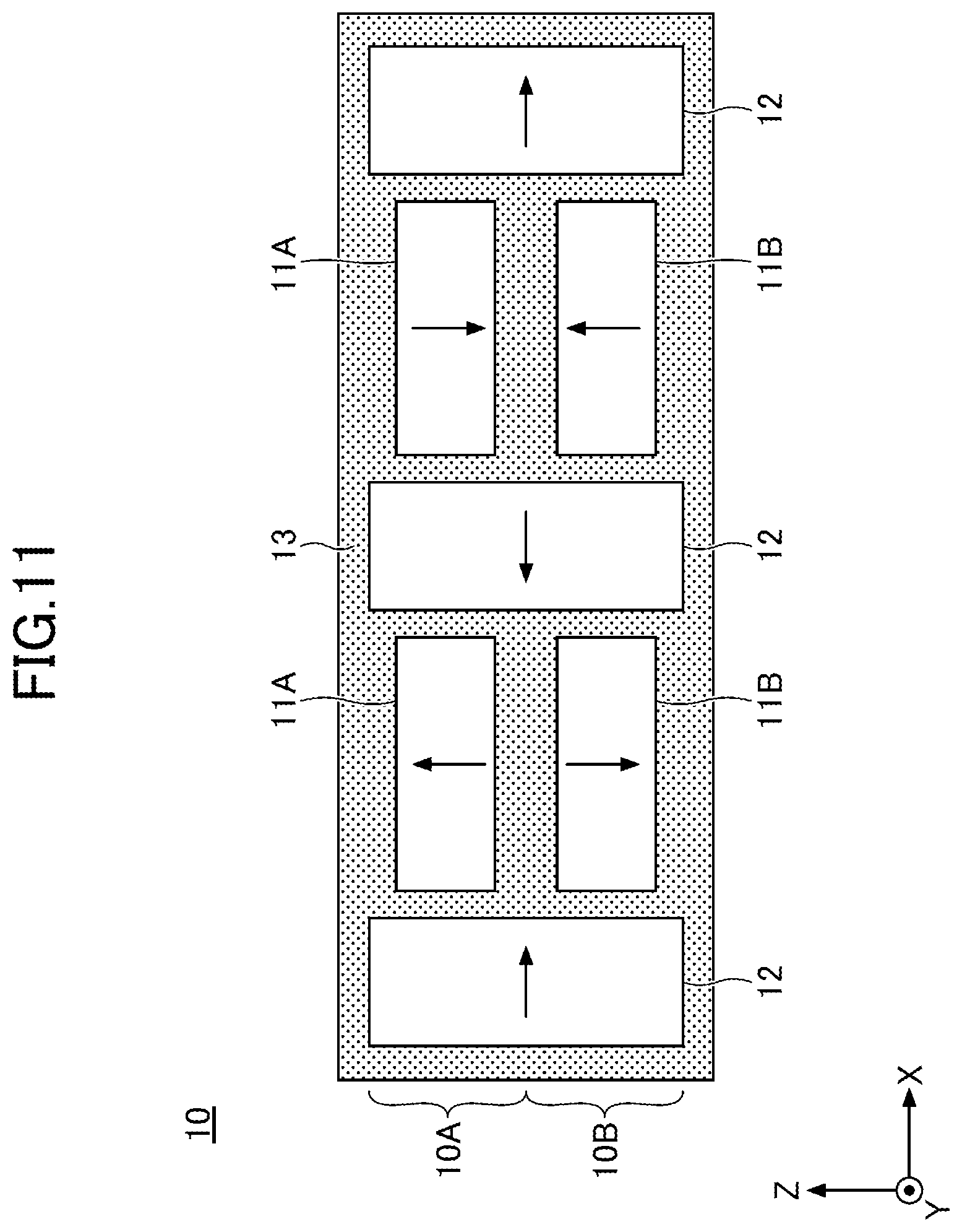 Patent US11784550 Figure 8 – Permanent field magnet, manufacturing method, and linear motor
