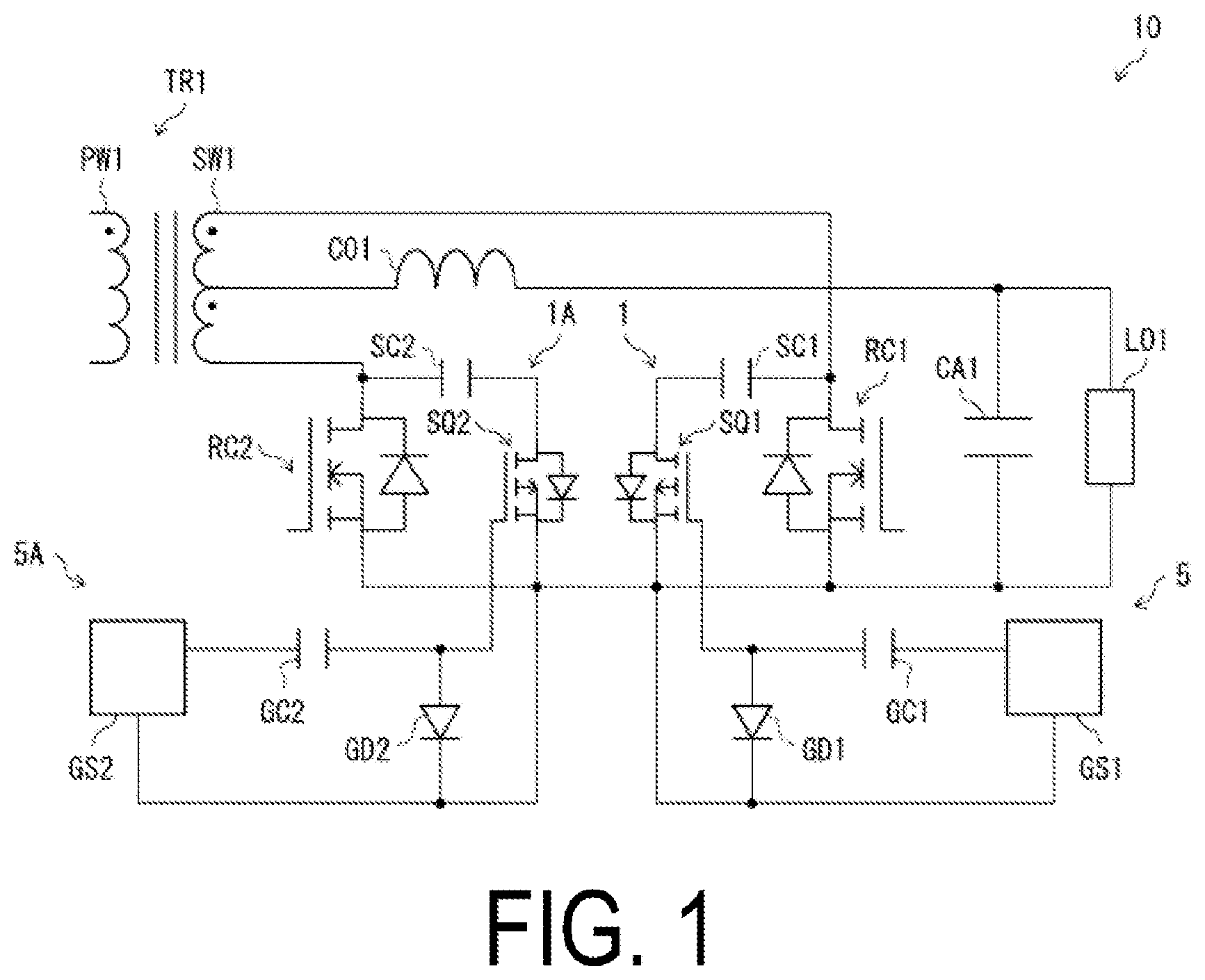 Patent US11784557 Figure 1 – Low loss snubber circuit and power supply device