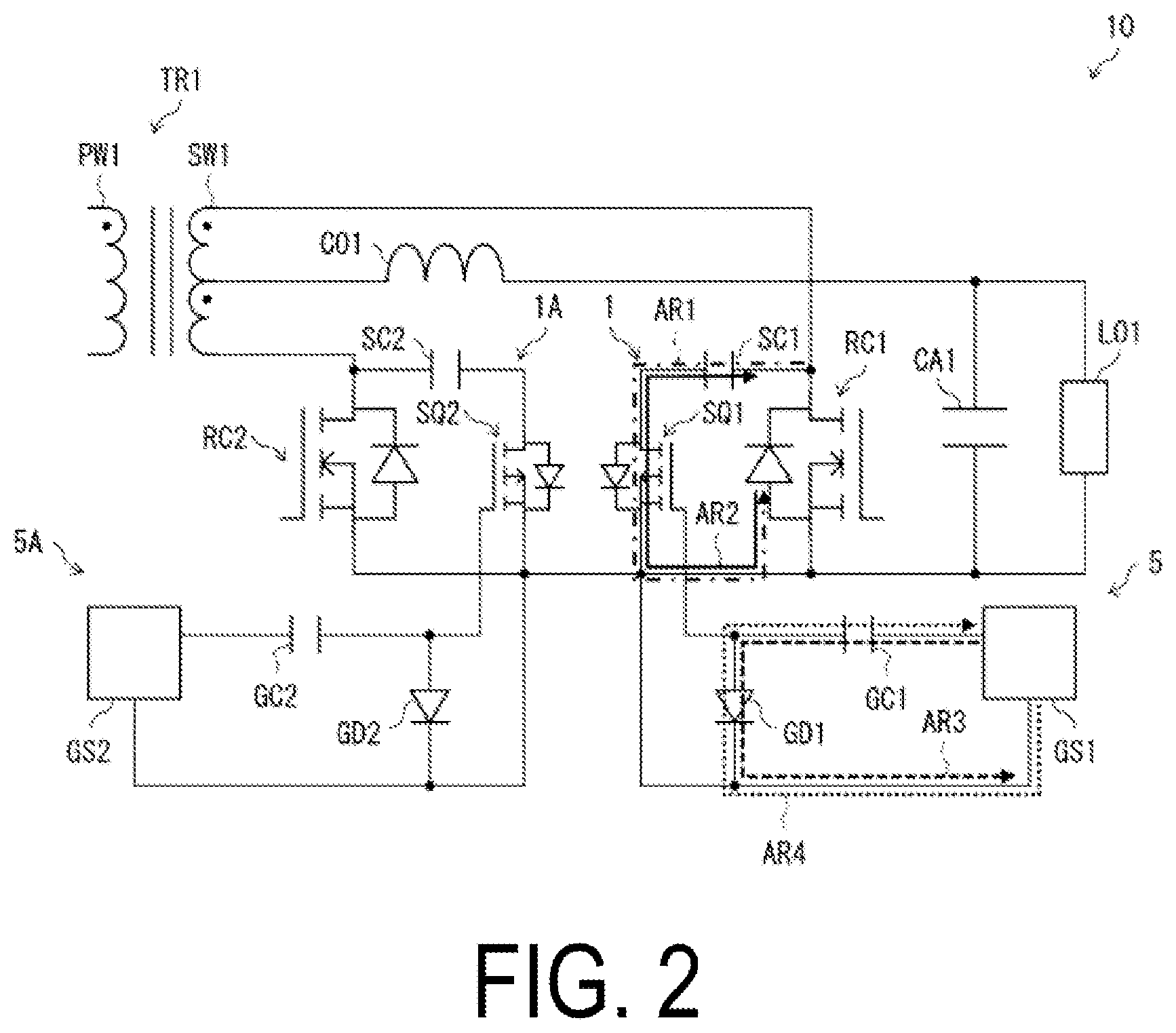 Patent US11784557 Figure 2 – Low loss snubber circuit and power supply device