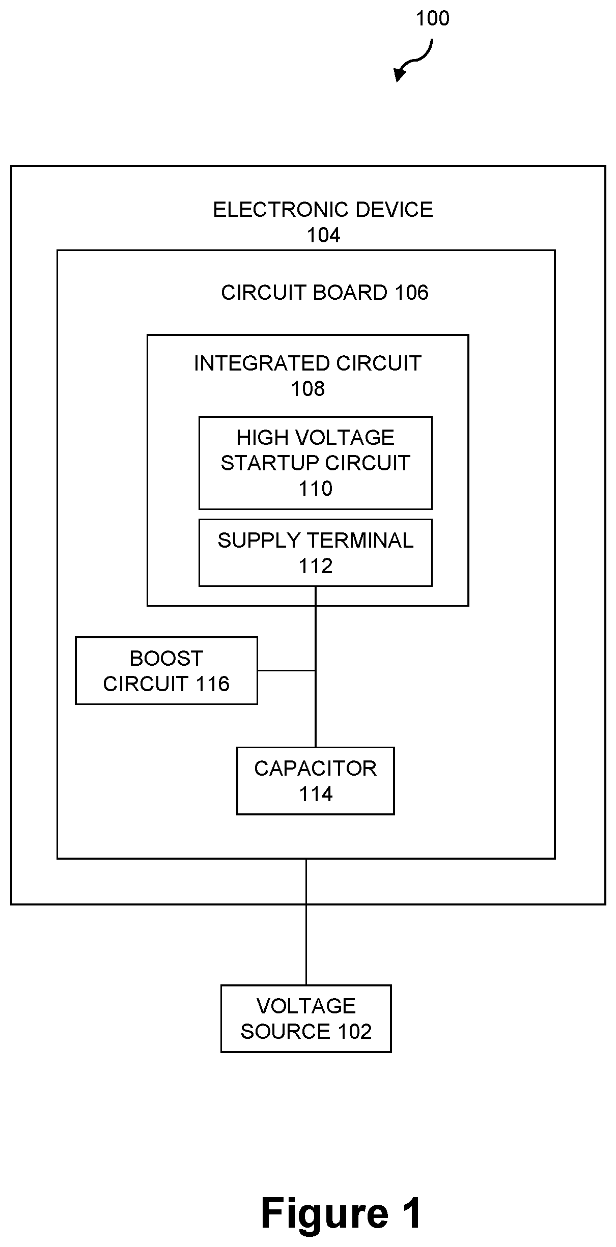 Patent US11784563 Figure 1 – High voltage startup booster
