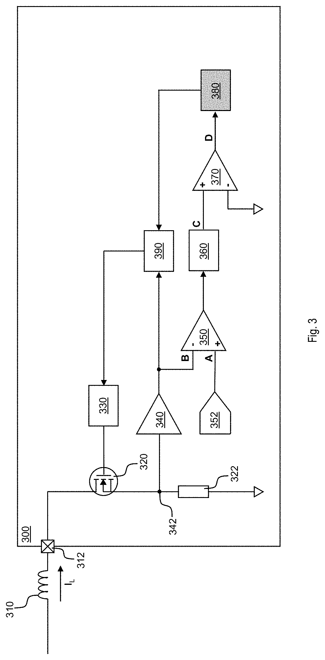 Patent US11784565 Figure 3 – Control circuitry for controlling a current through an inductor of a power converter