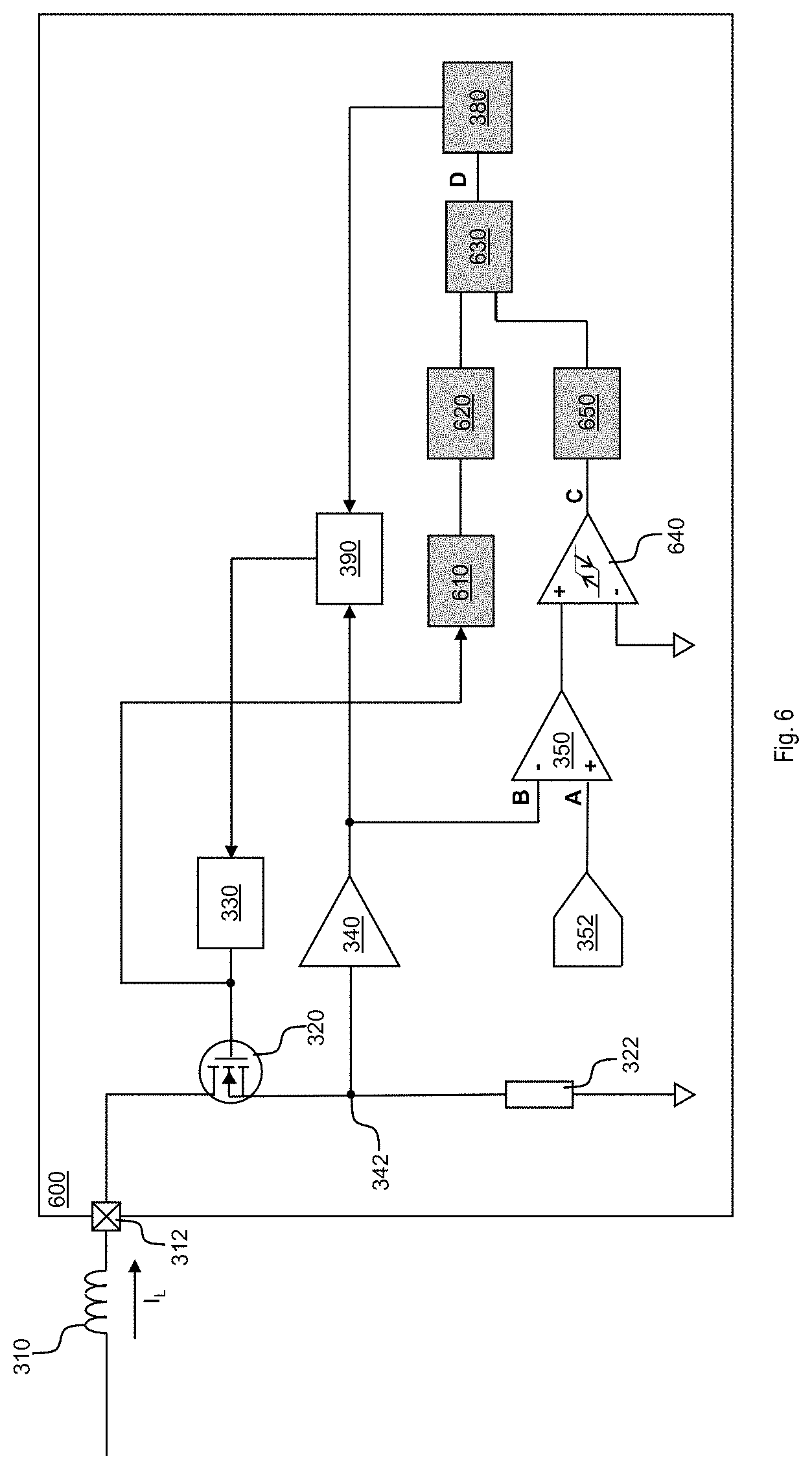 Patent US11784565 Figure 7 – Control circuitry for controlling a current through an inductor of a power converter