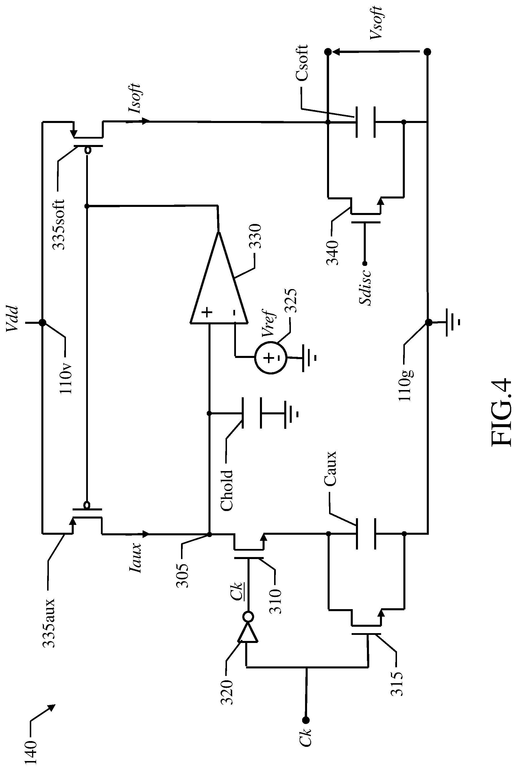Patent US11784566 Figure 4 – Soft-start of a DC-DC converter based on capacitor switching