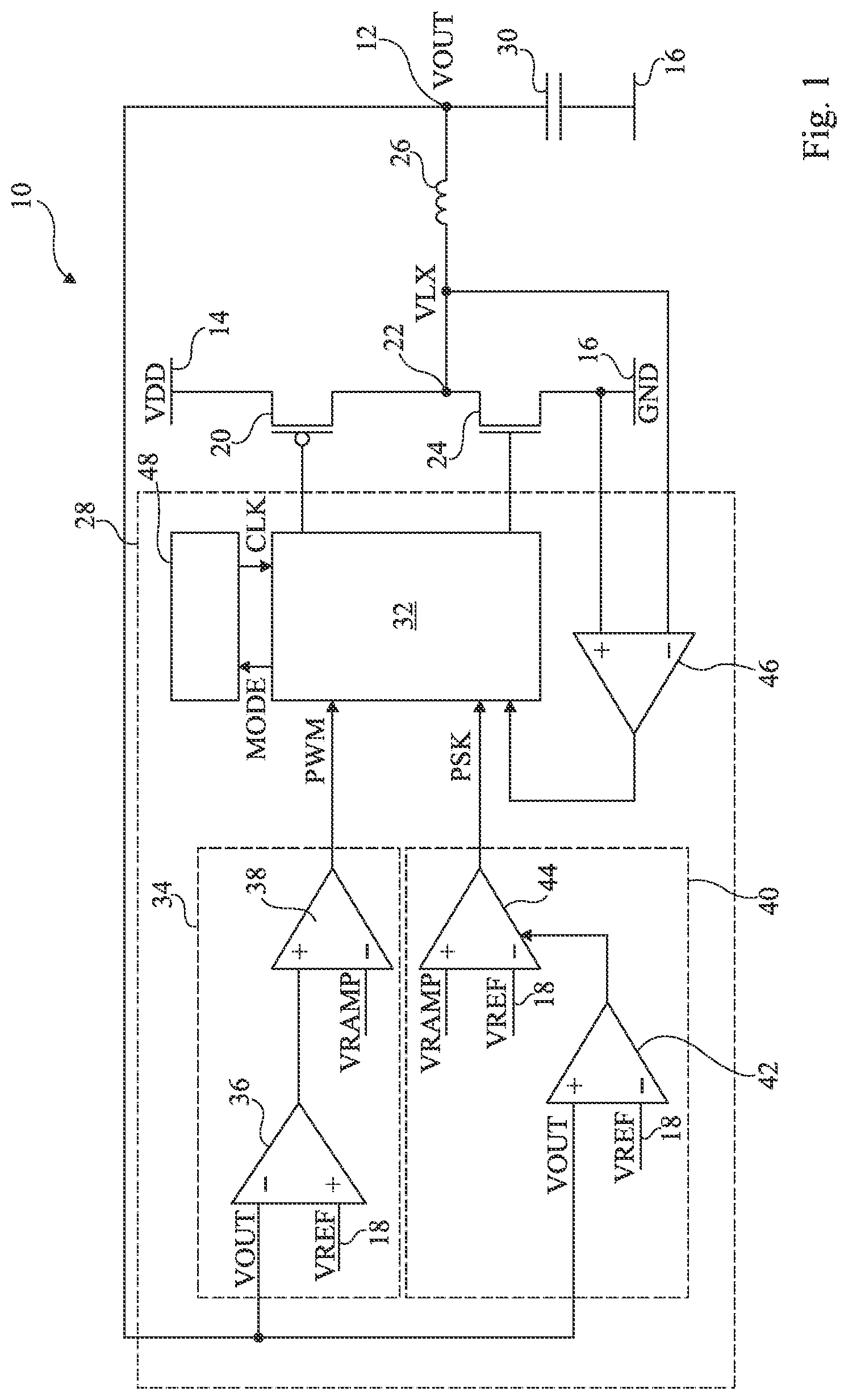 Patent US11784567 — Synchronization of an electronic device — Figure 1
