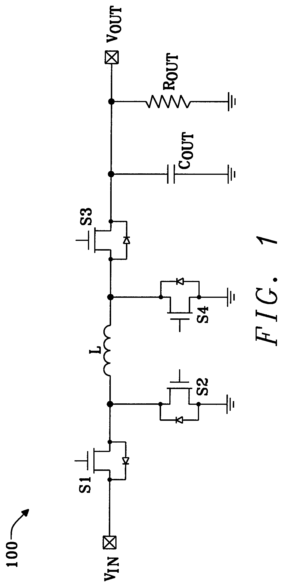 Patent US11784569 Figure 1 – Efficient hybrid buck-boost converter