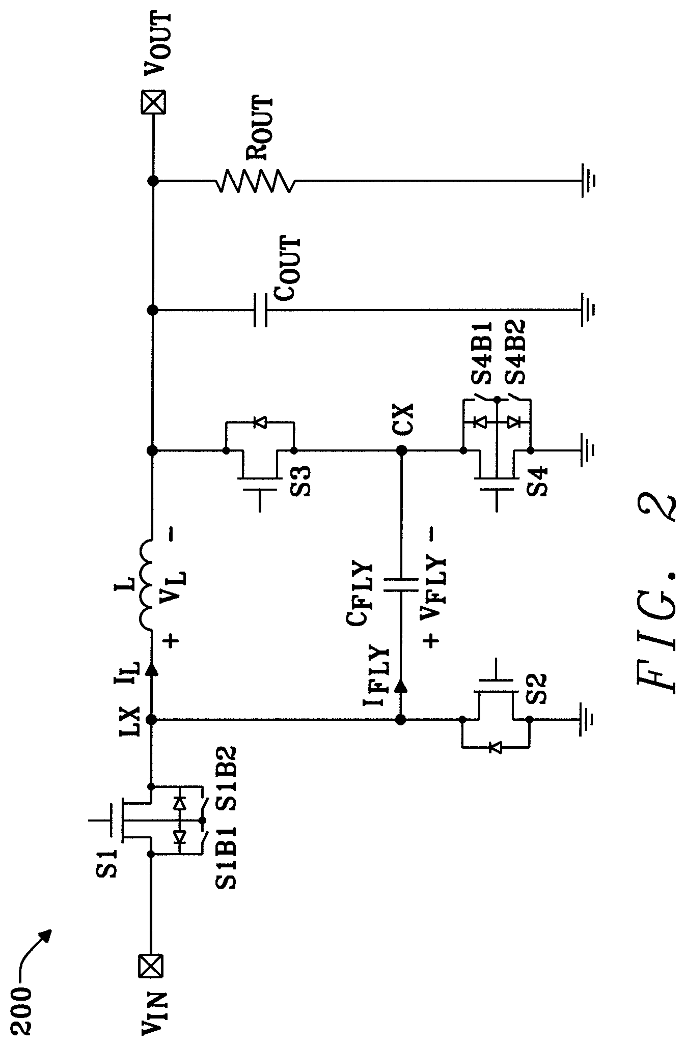 Patent US11784569 Figure 2 – Efficient hybrid buck-boost converter
