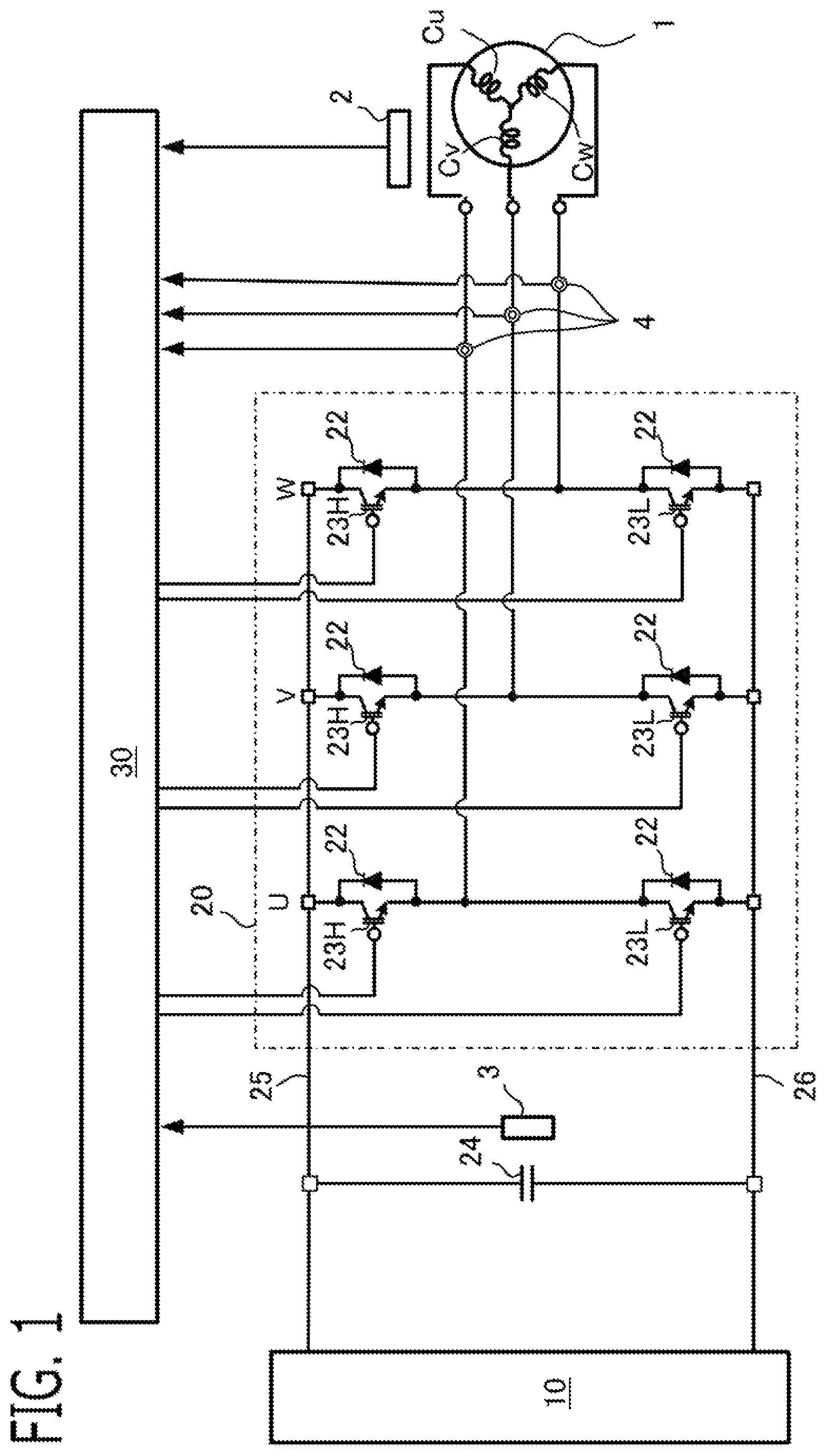 Patent US11784595 Figure 1 – Controller for AC rotary electric machine and electric power steering apparatus