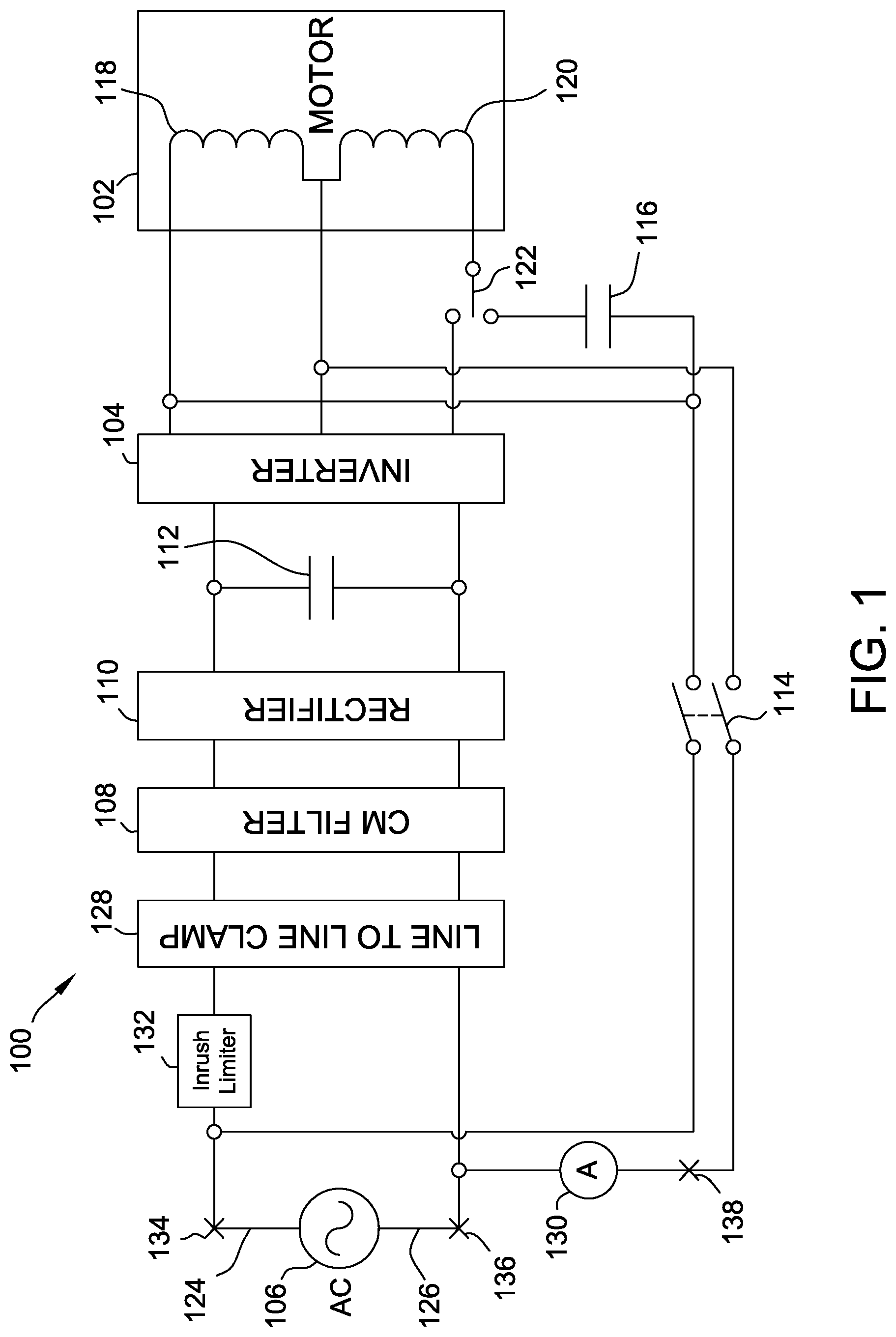 Patent US11784602 Figure 1 – Systems and methods for hybrid drive control for an electric motor