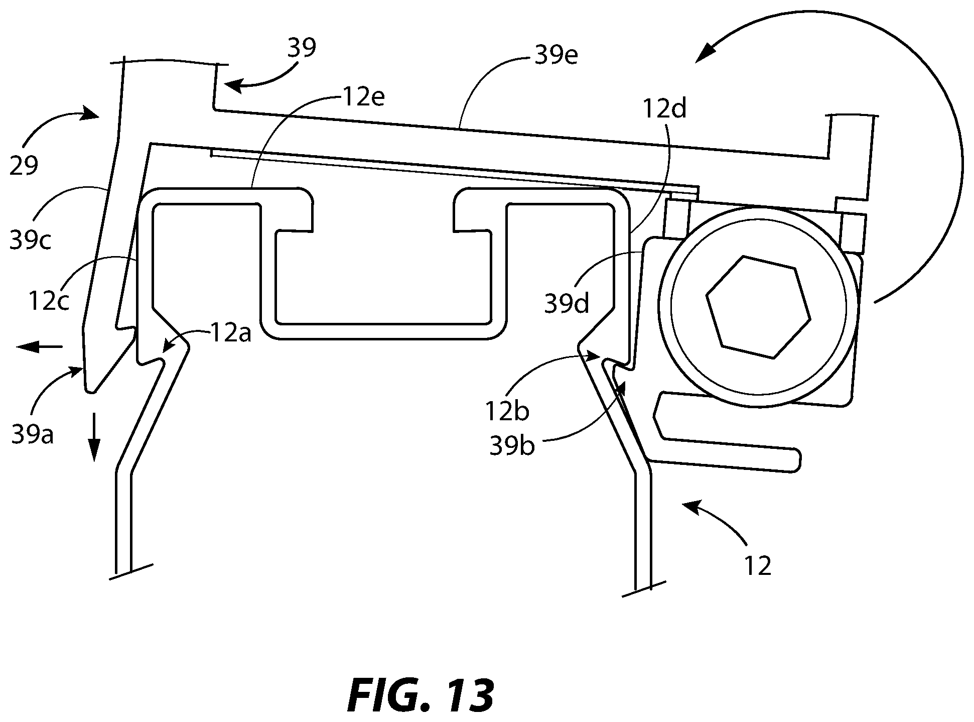 Patent US11784607 Figure 8 – Solar panel racking system and devices for the same