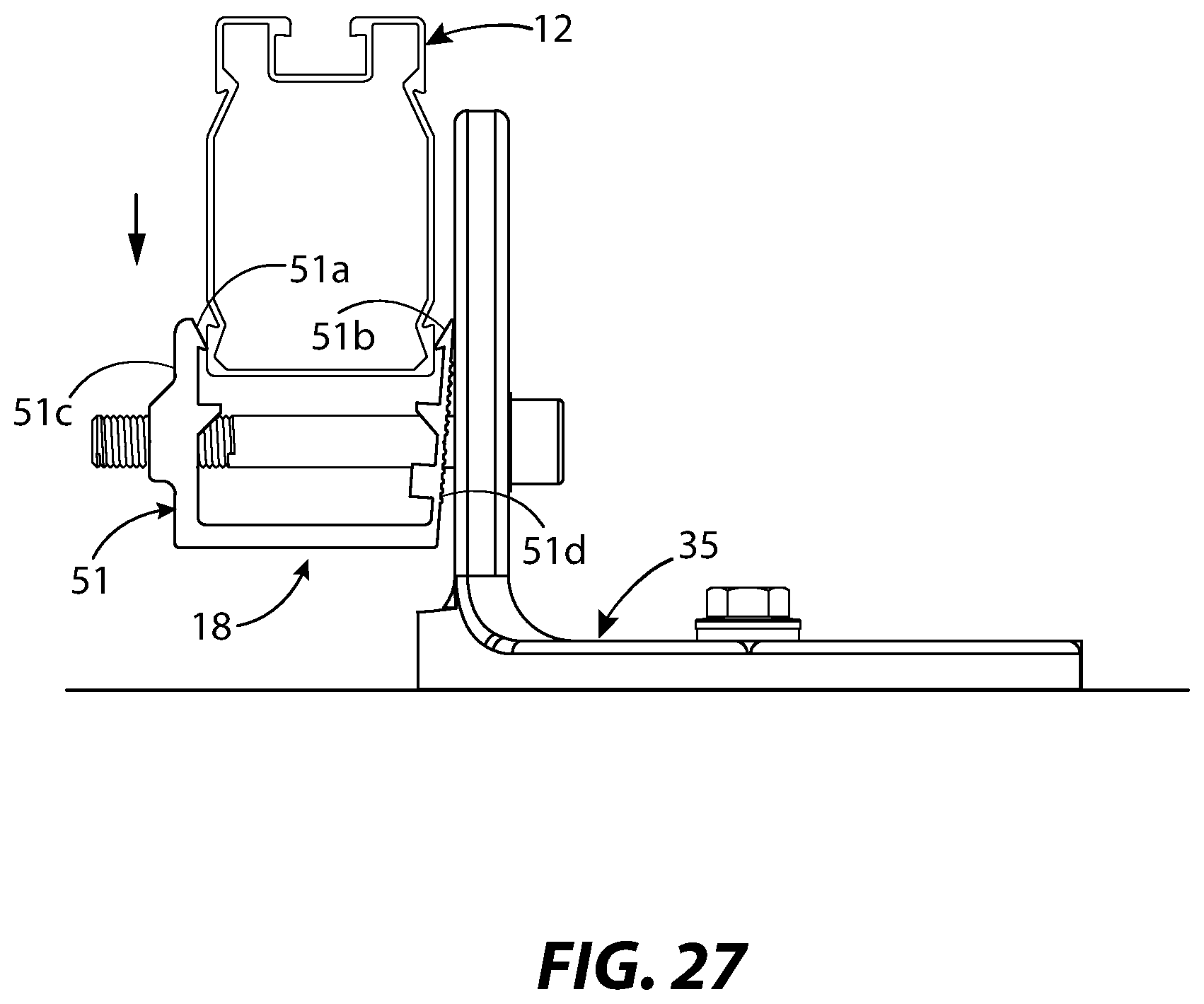 Patent US11784607 Figure 17 – Solar panel racking system and devices for the same
