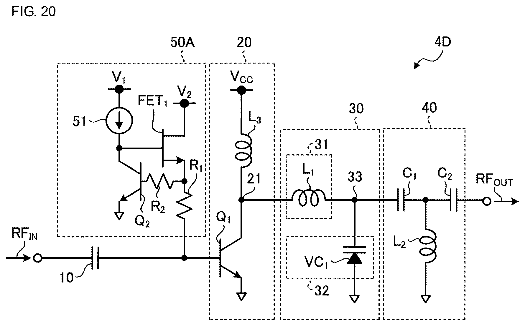 Patent US11784609 Figure 13 – Power amplifier circuit