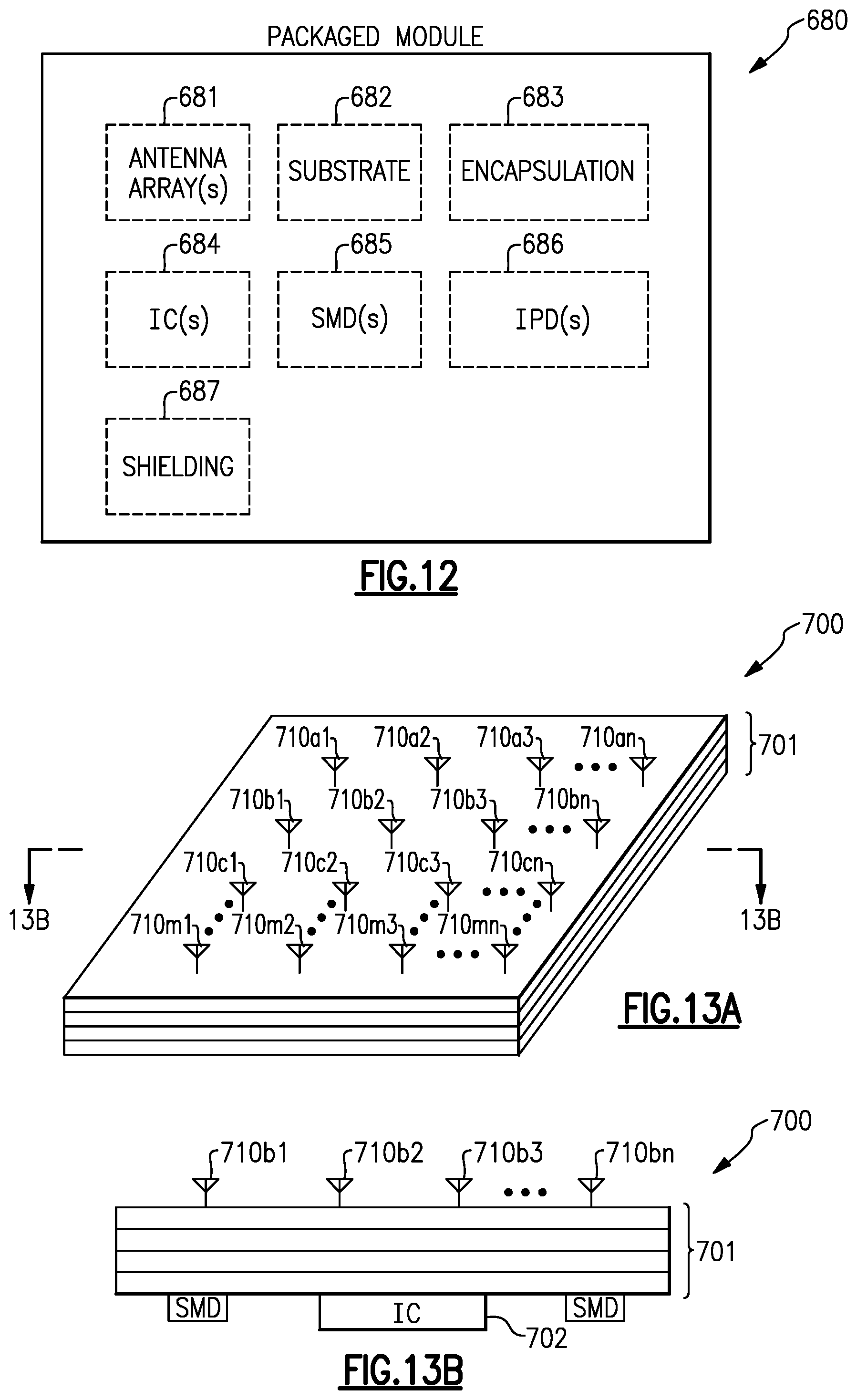 Patent US11784611 Figure 19 – Power amplifier antenna structure
