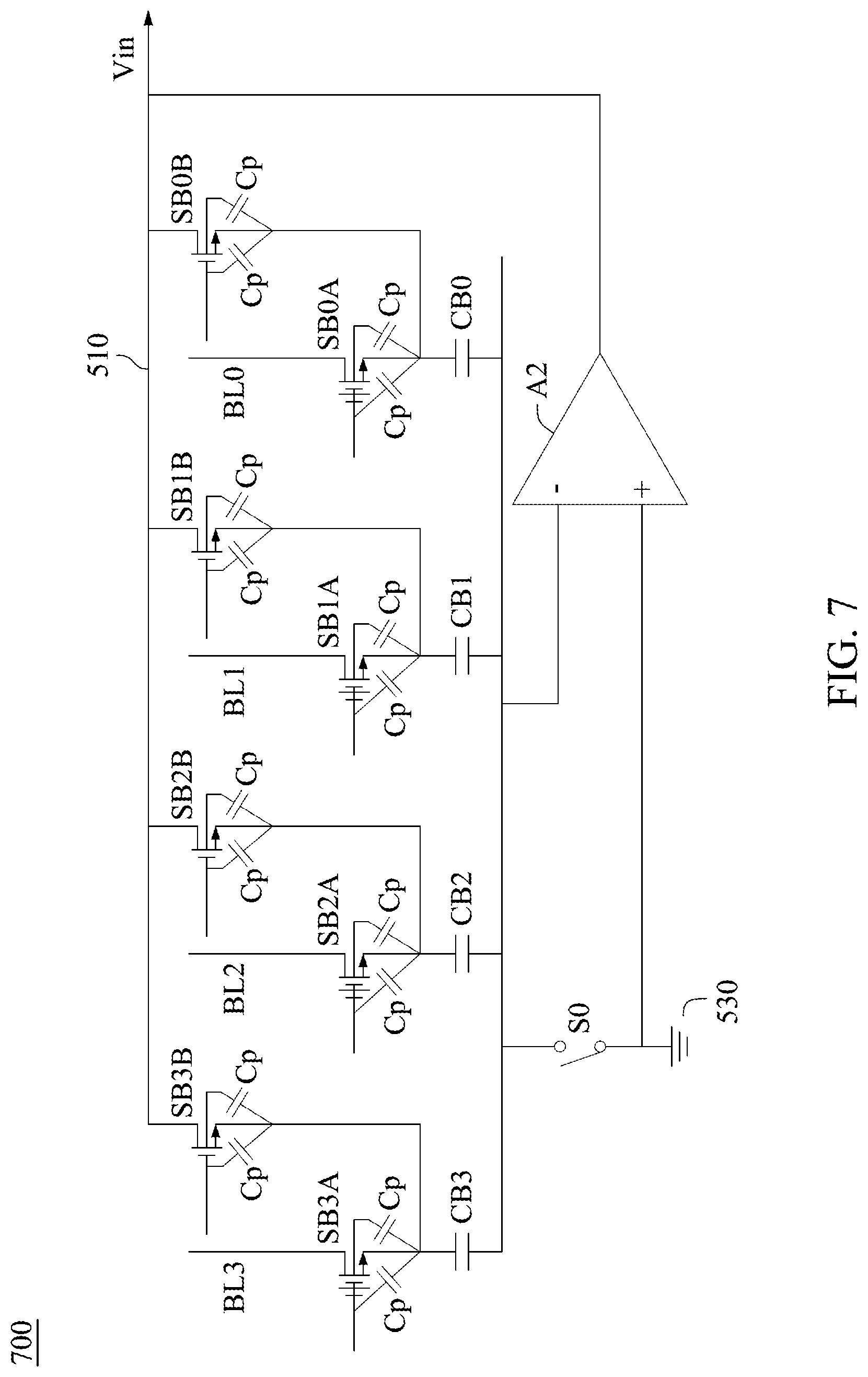 Patent US11784617 Figure 7 – Voltage amplifier based on cascaded charge pump boosting