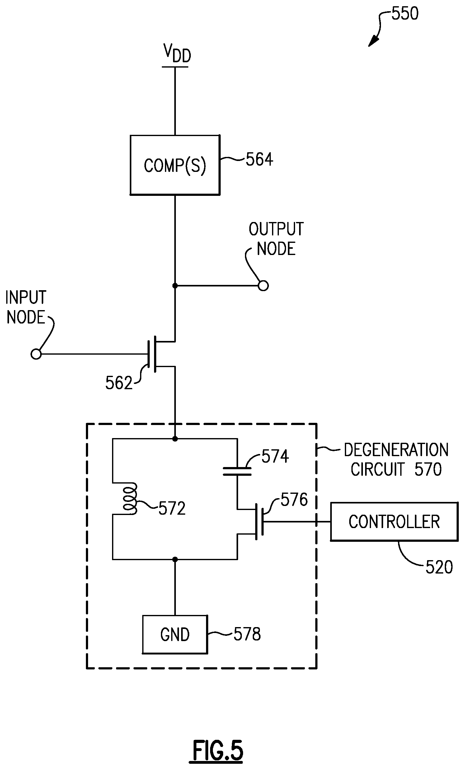 Patent US11784620 Figure 5 – Adaptive degeneration circuits