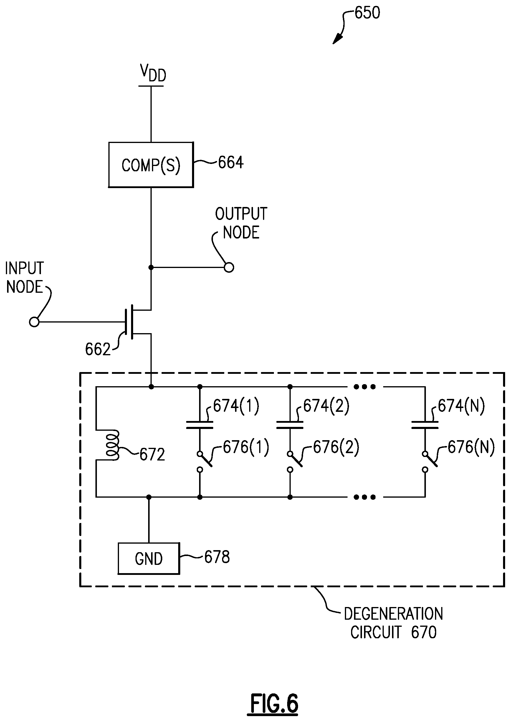 Patent US11784620 Figure 6 – Adaptive degeneration circuits
