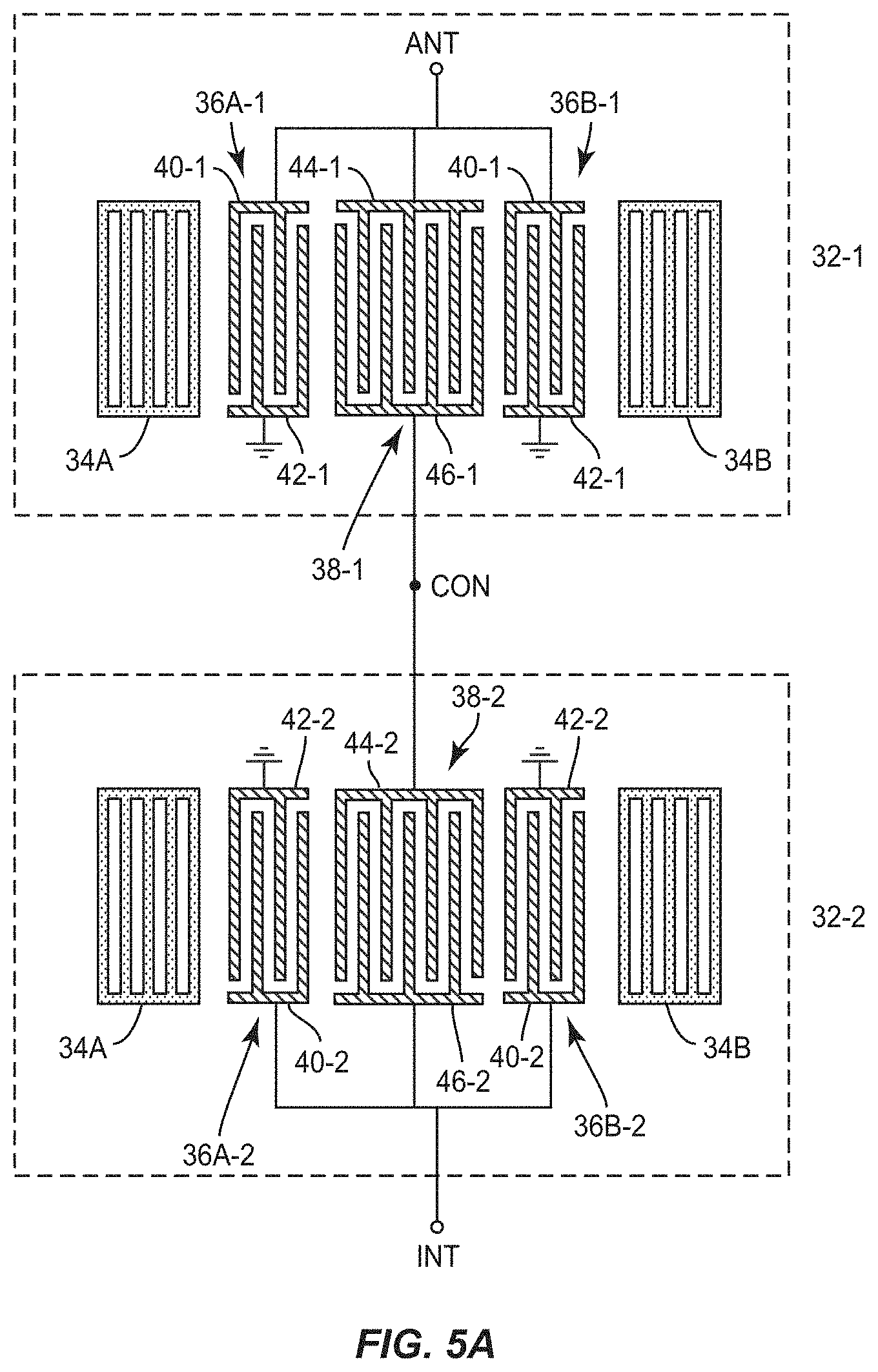 Patent US11784633 Figure 8 – Ladder-type surface acoustic wave device
