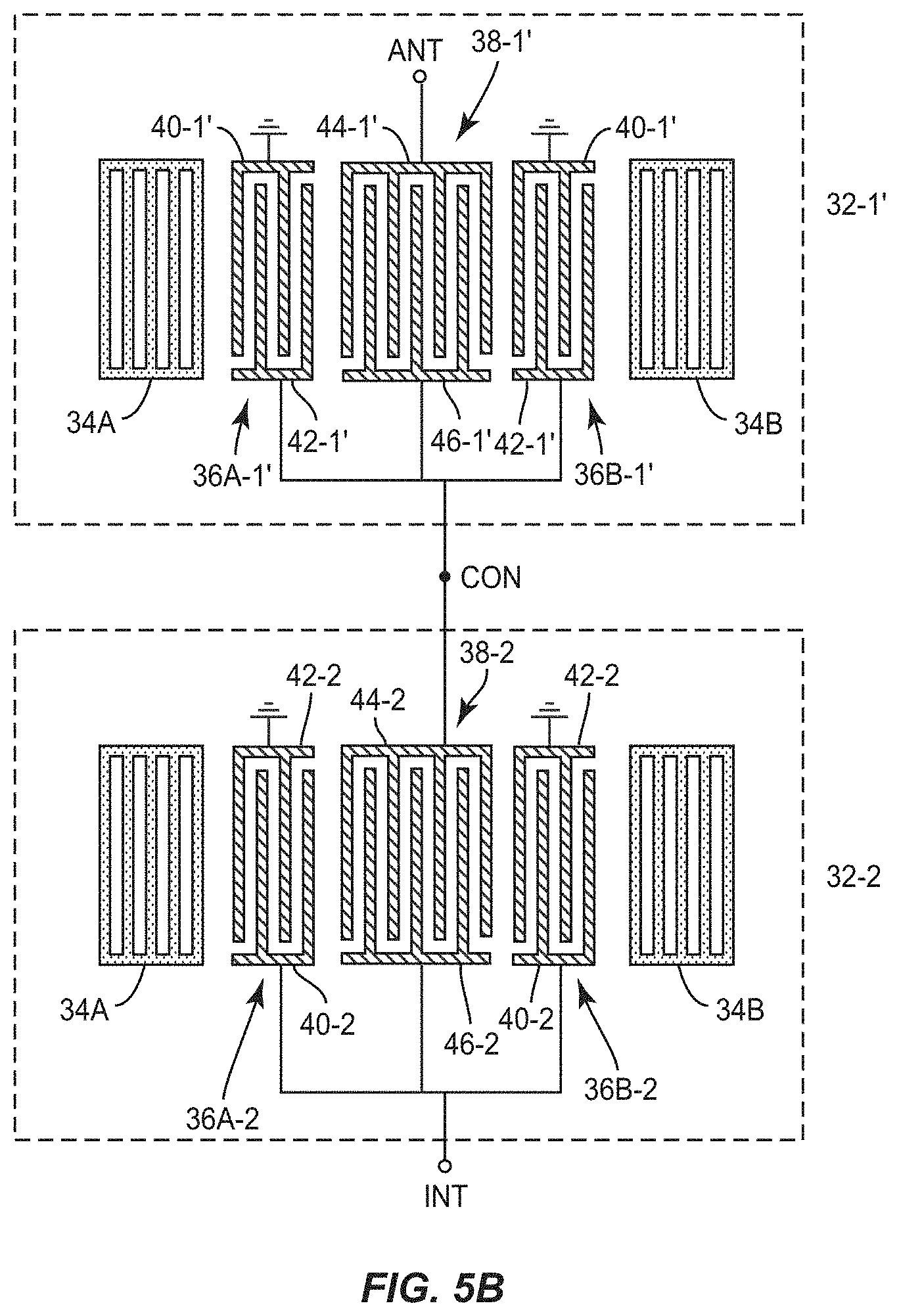 Patent US11784633 Figure 9 – Ladder-type surface acoustic wave device