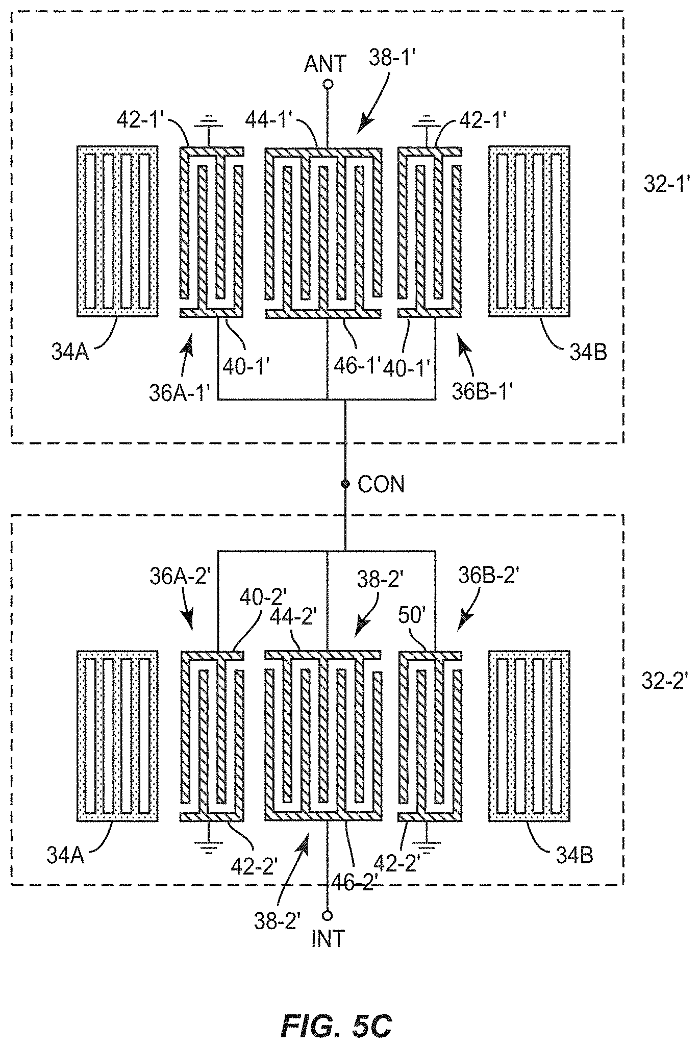 Patent US11784633 Figure 10 – Ladder-type surface acoustic wave device