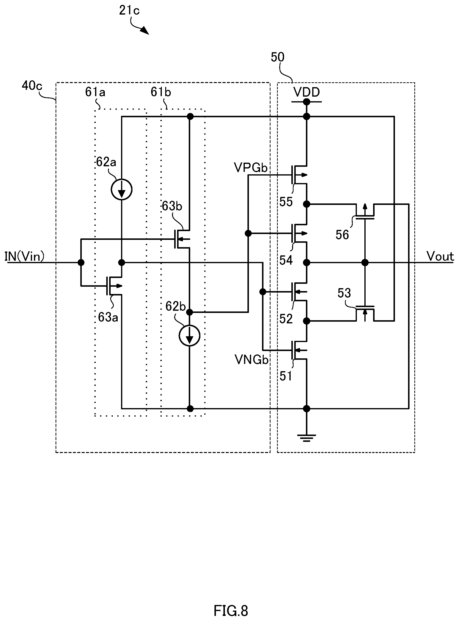 Patent US11784636 Figure 8 – Comparator circuit and semiconductor device