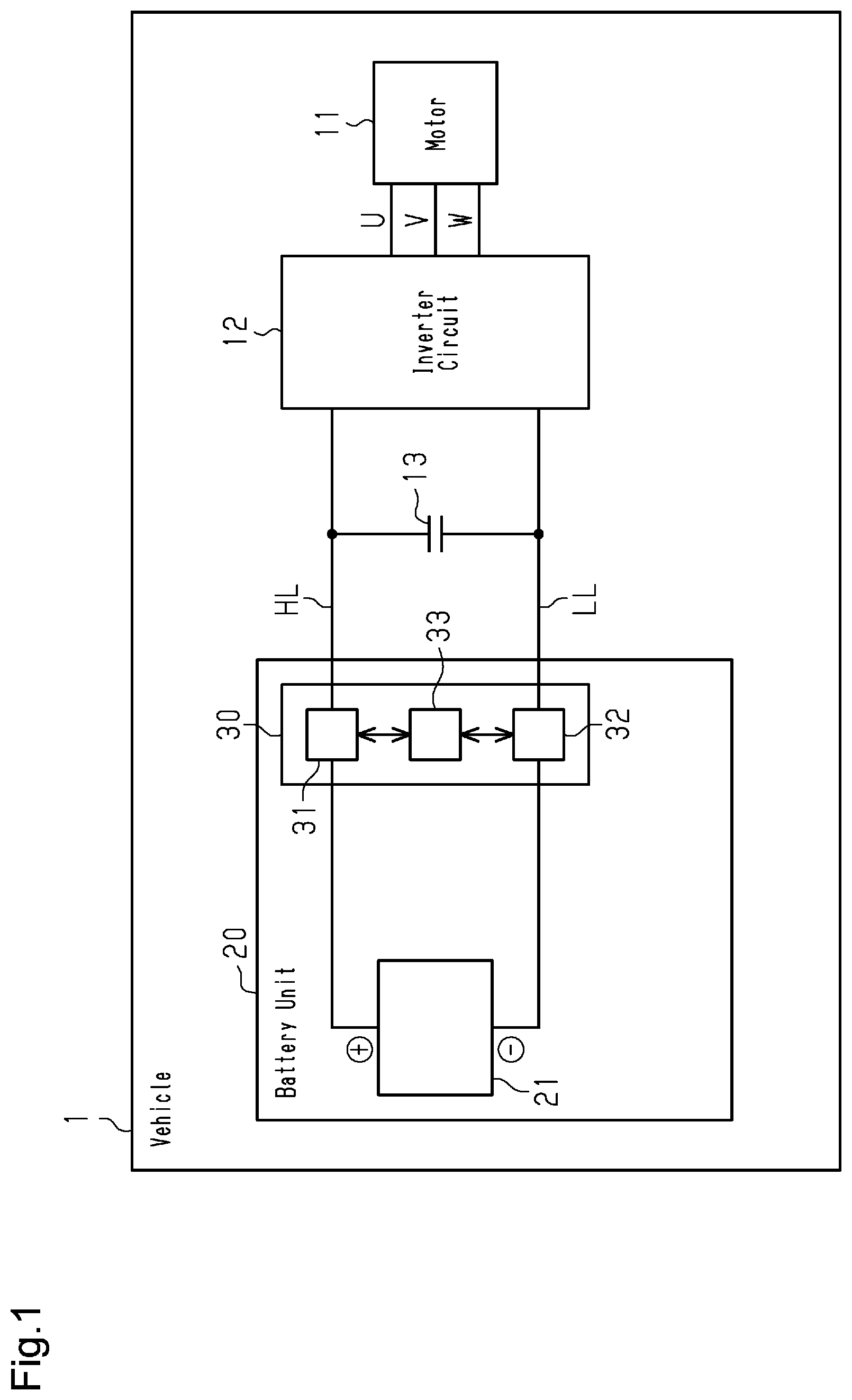 Patent US11784639 Figure 1 – Semiconductor device, semiconductor module, relay unit, battery unit, and vehicle