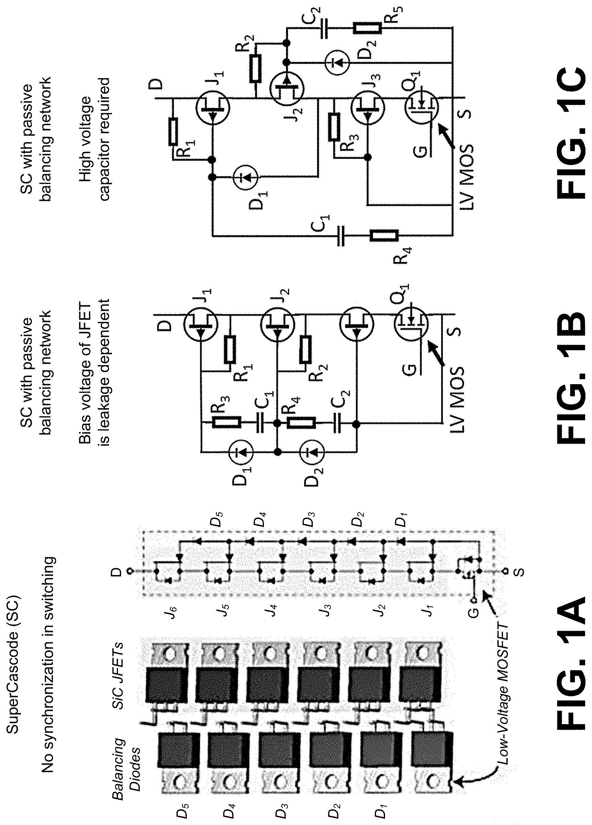 Patent US11784641 Figure 1 – High voltage cascaded supercascode power switch