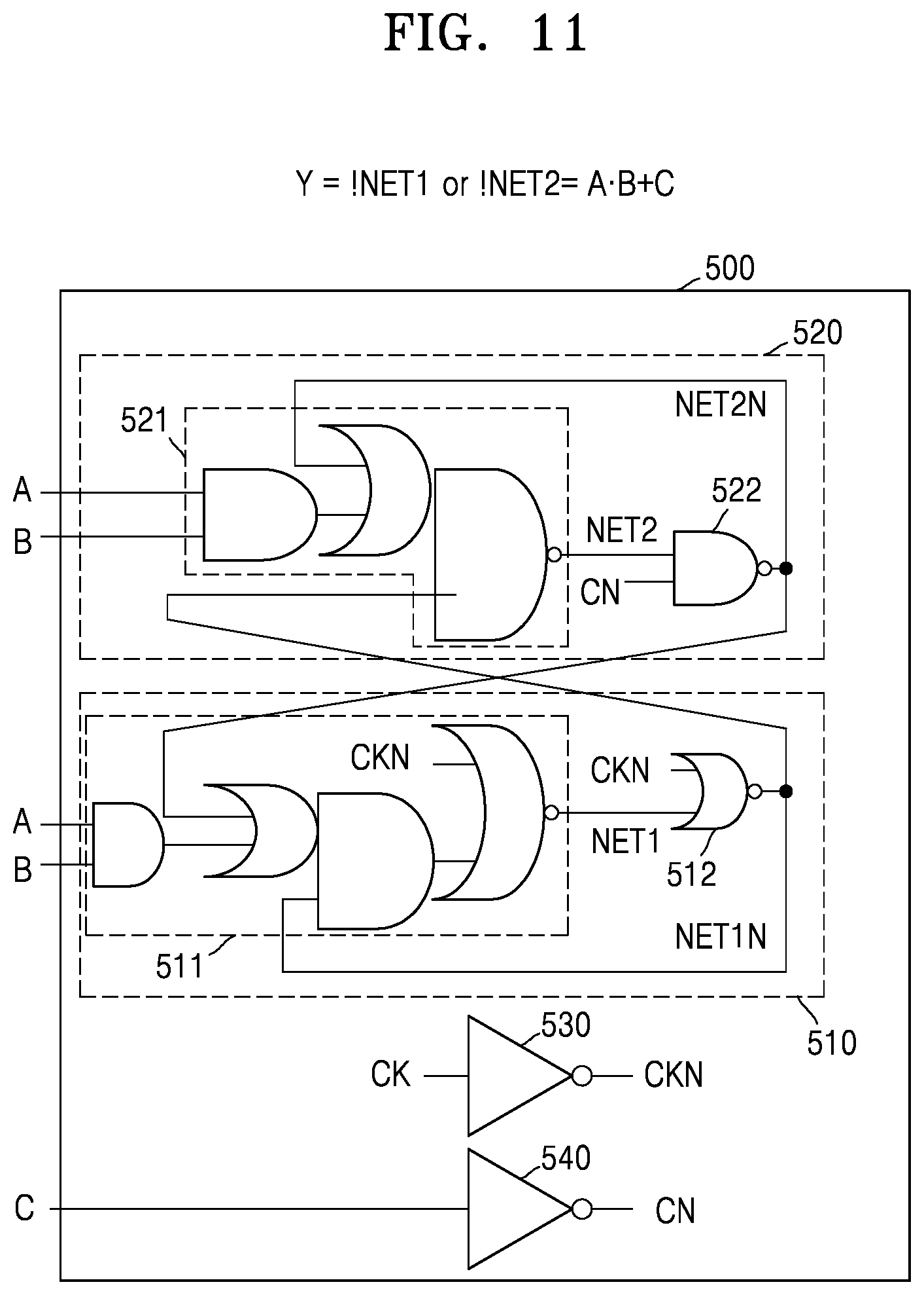 Patent US11784647 Figure 11 – Circuit performing logical operation and flip-flop including the circuit