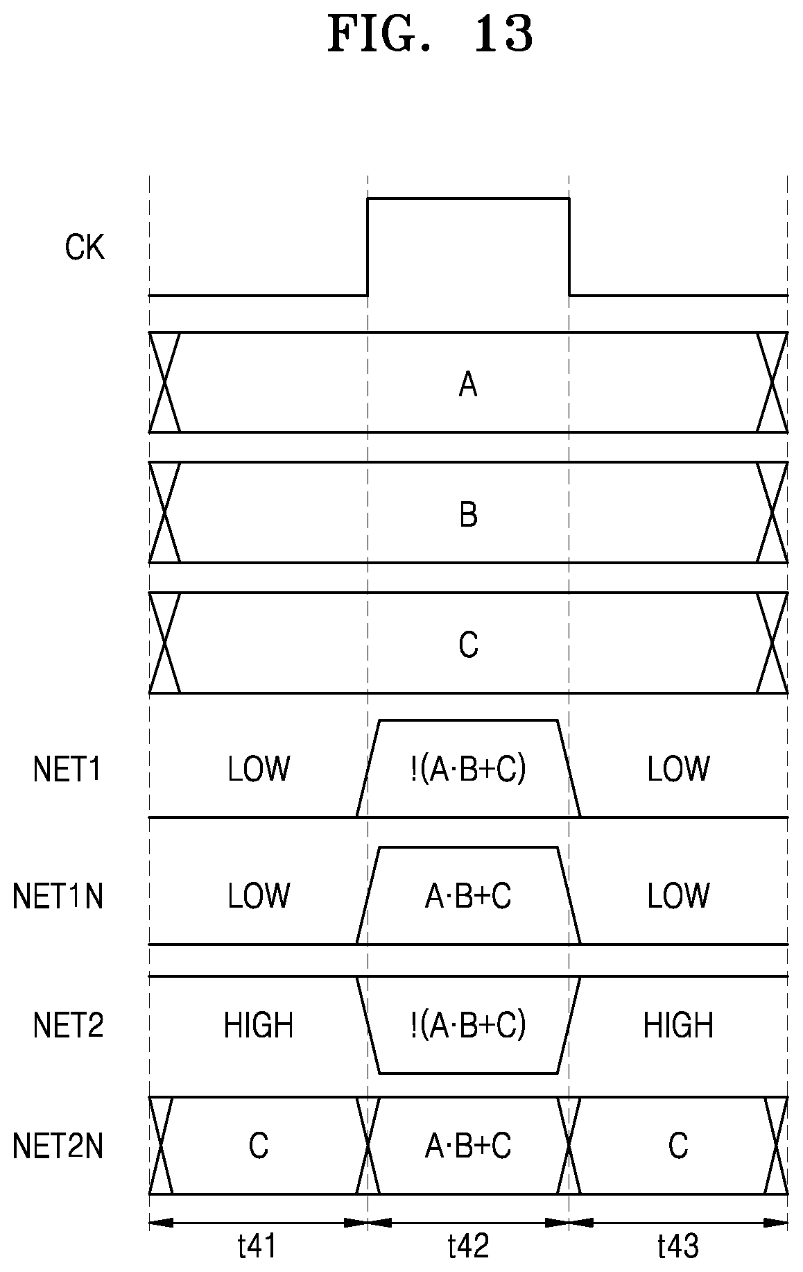 Patent US11784647 Figure 13 – Circuit performing logical operation and flip-flop including the circuit