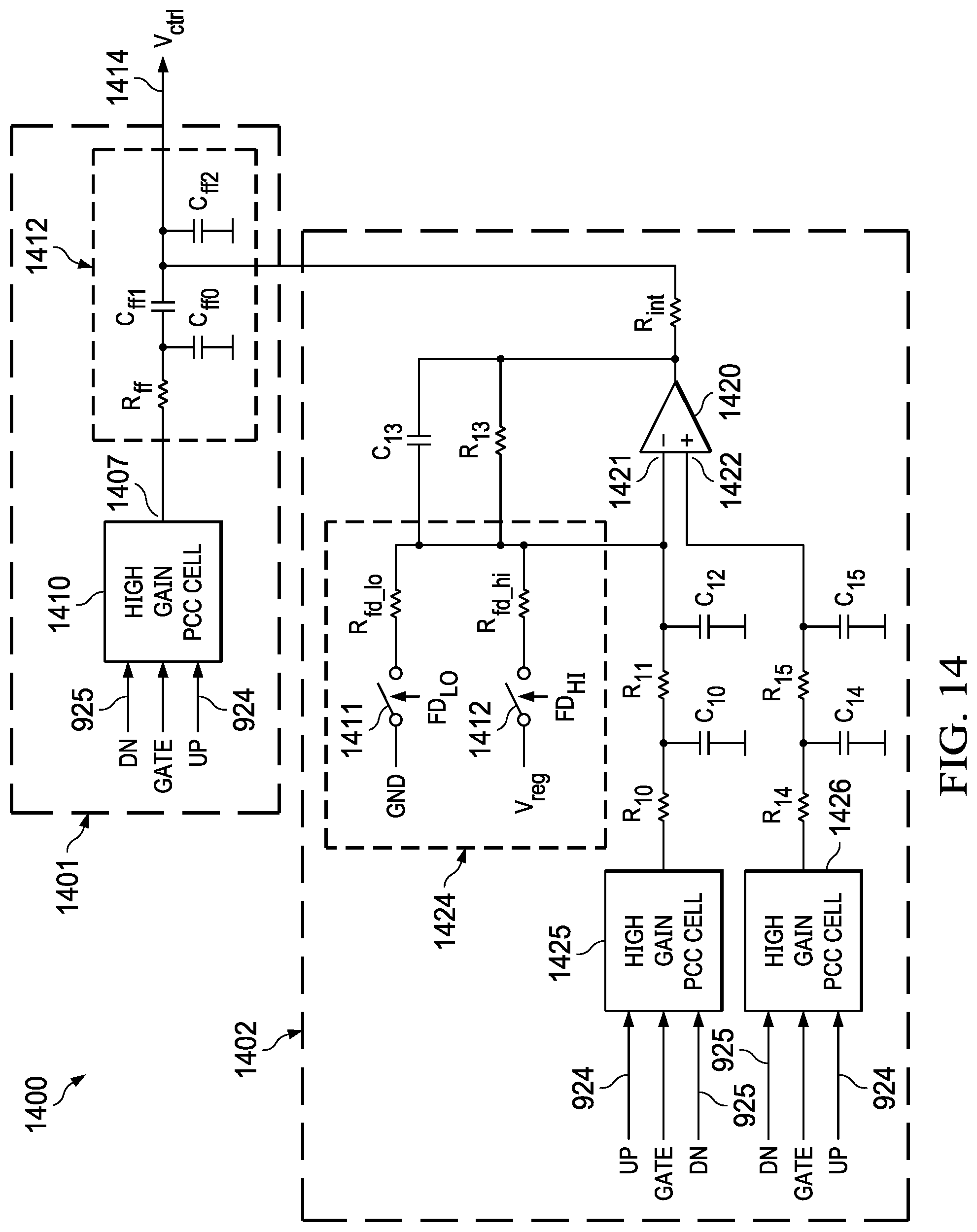 Patent US11784649 Figure 12 – High gain detector techniques for high bandwidth low noise phase-locked loops