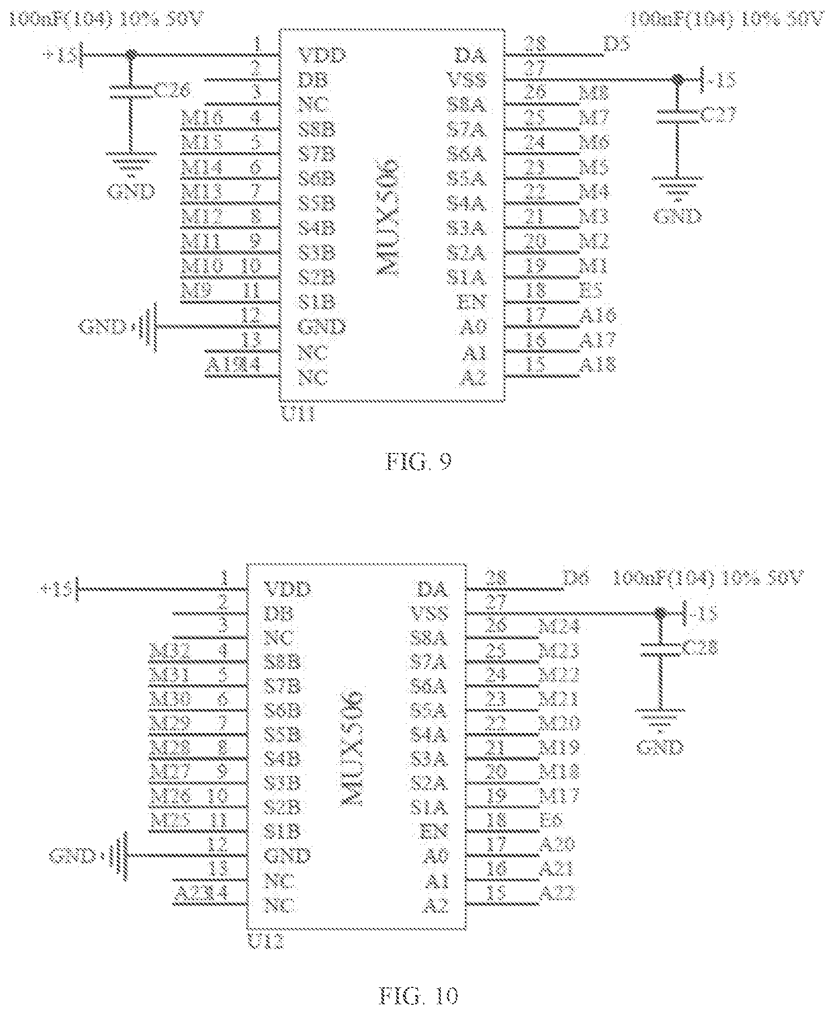 Patent US11784659 Figure 5 – Circuit system for weight modulation and image recognition of memristor array