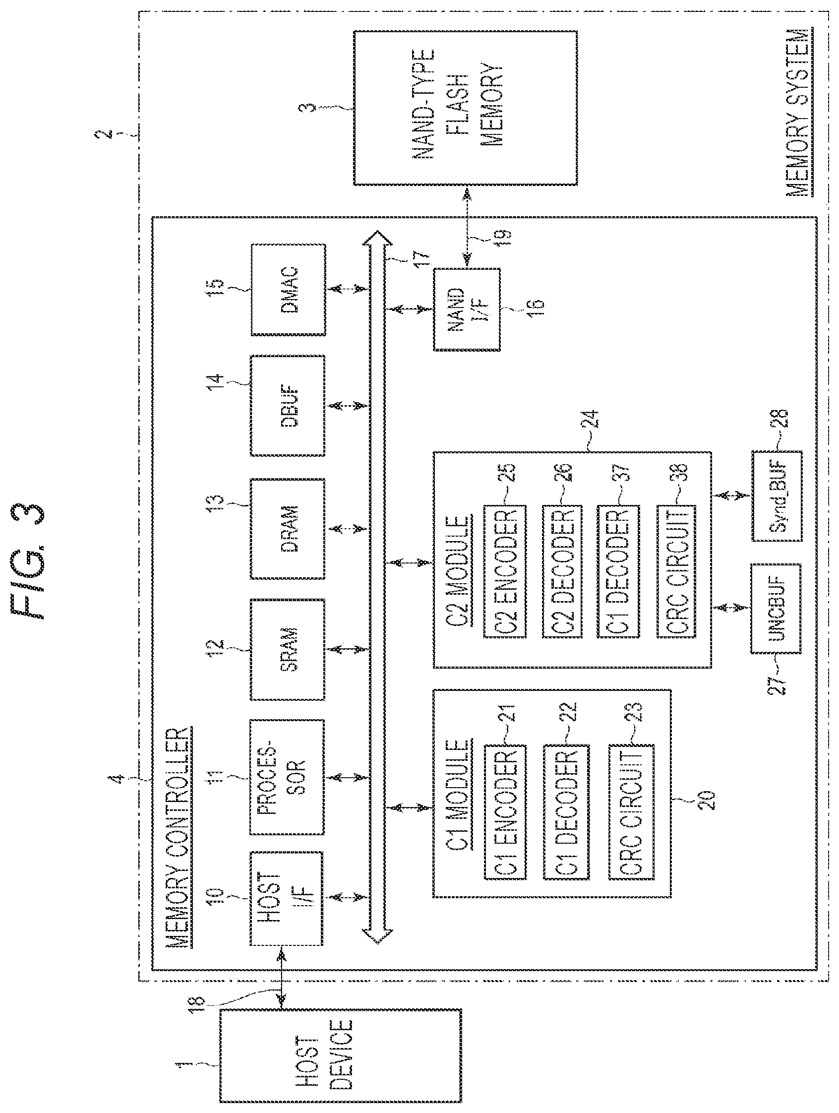 Patent US11784665 Figure 3 – Memory system