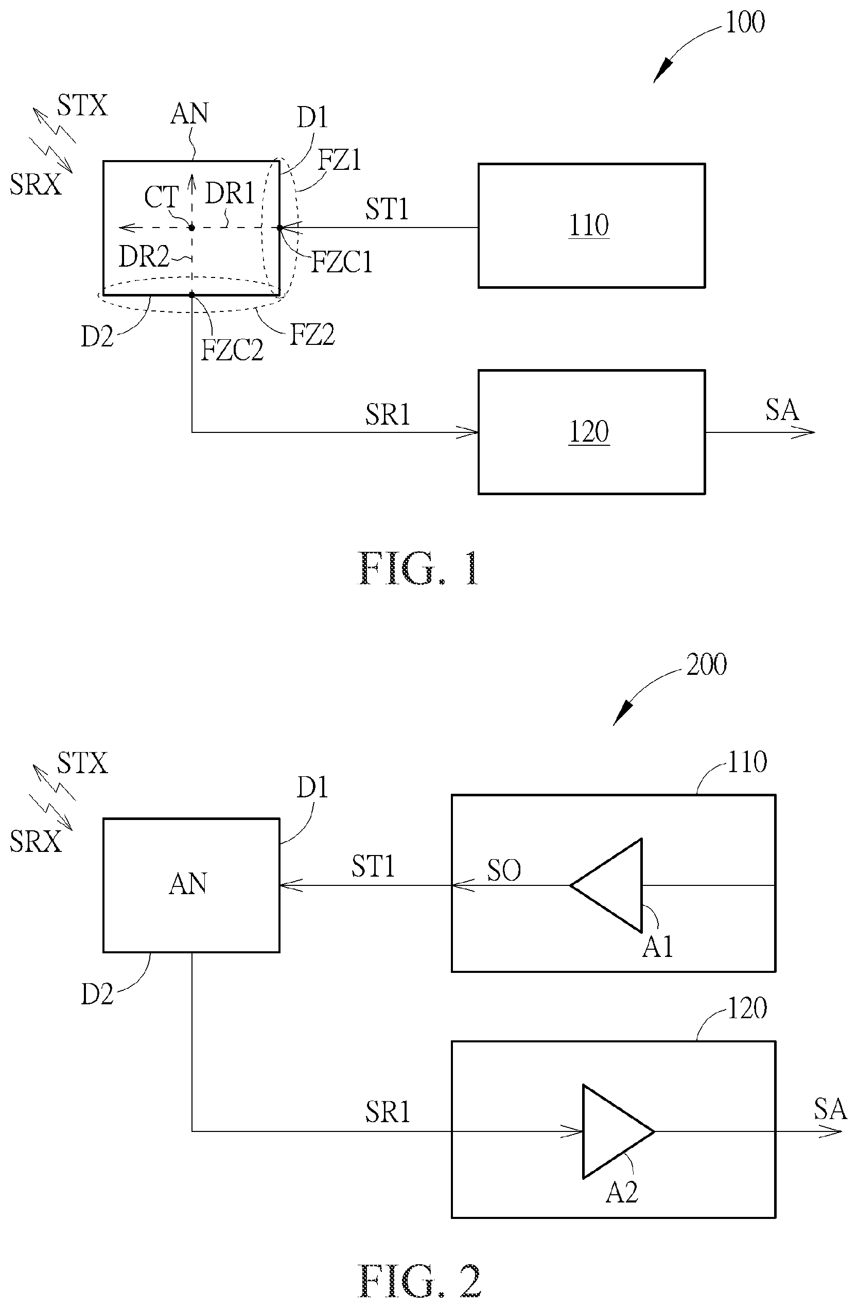 Patent US11784672 Figure 1 – Wireless signal transceiver device with a dual-polarized antenna with at least two feed zones