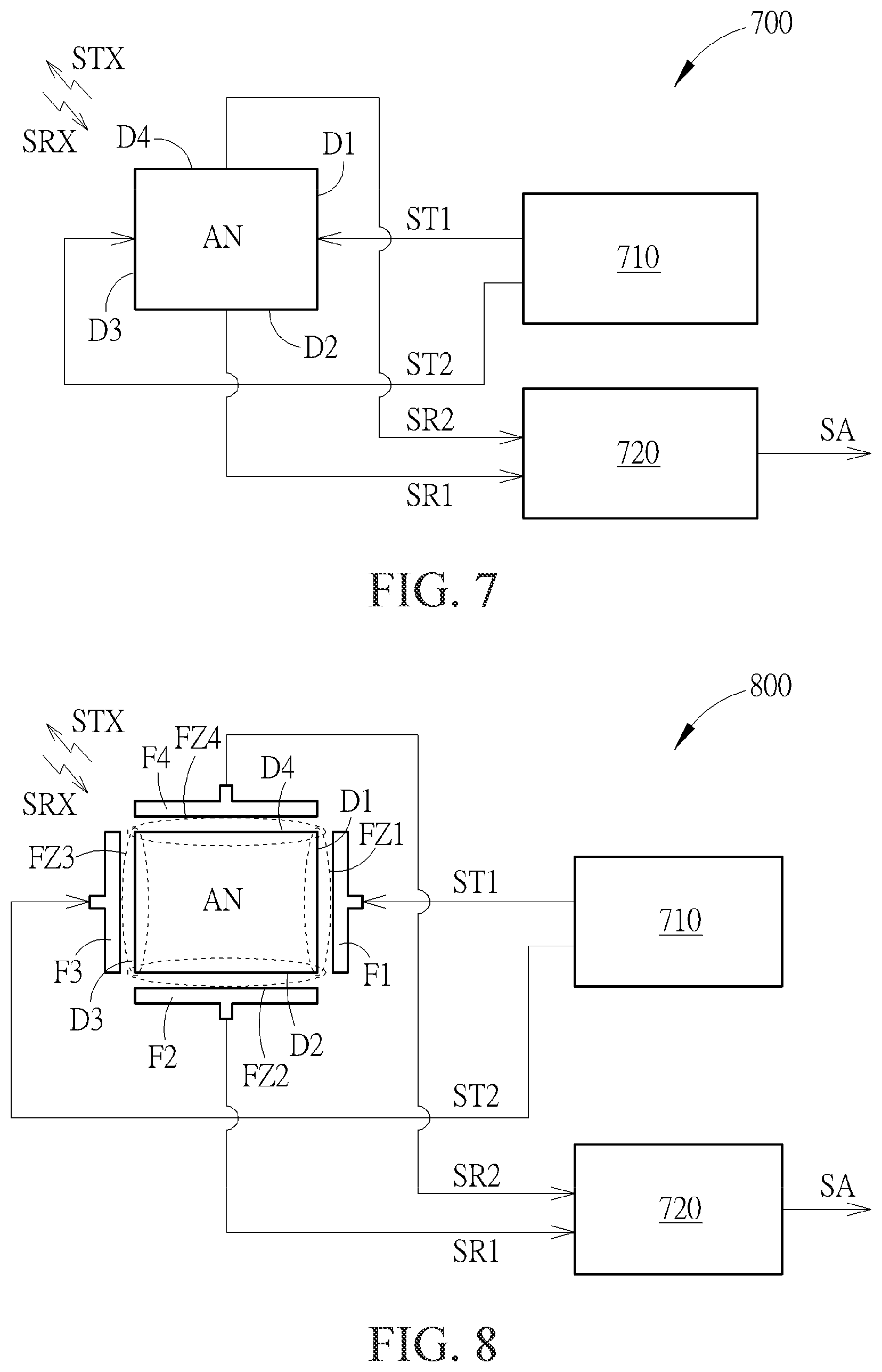 Patent US11784672 Figure 4 – Wireless signal transceiver device with a dual-polarized antenna with at least two feed zones