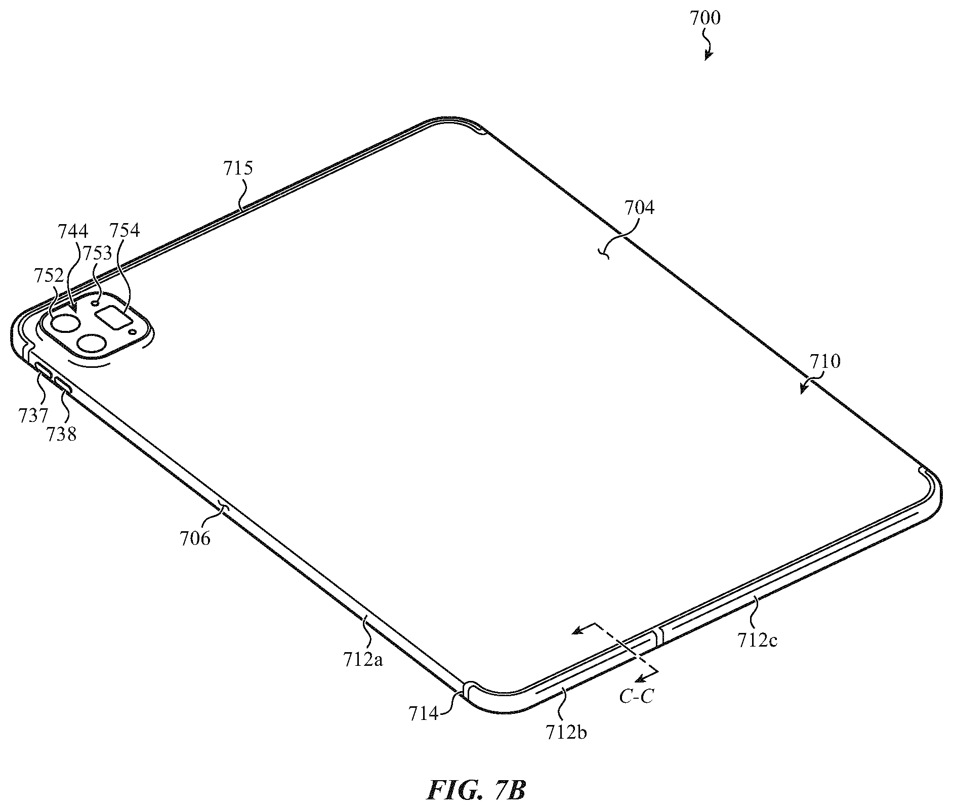 Patent US11784673 Figure 10 – Electronic device housing having a radio-frequency transmissive component