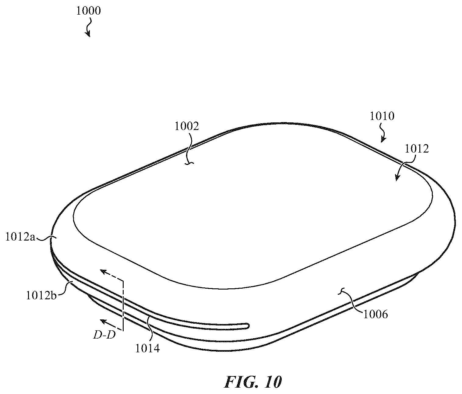 Patent US11784673 Figure 12 – Electronic device housing having a radio-frequency transmissive component