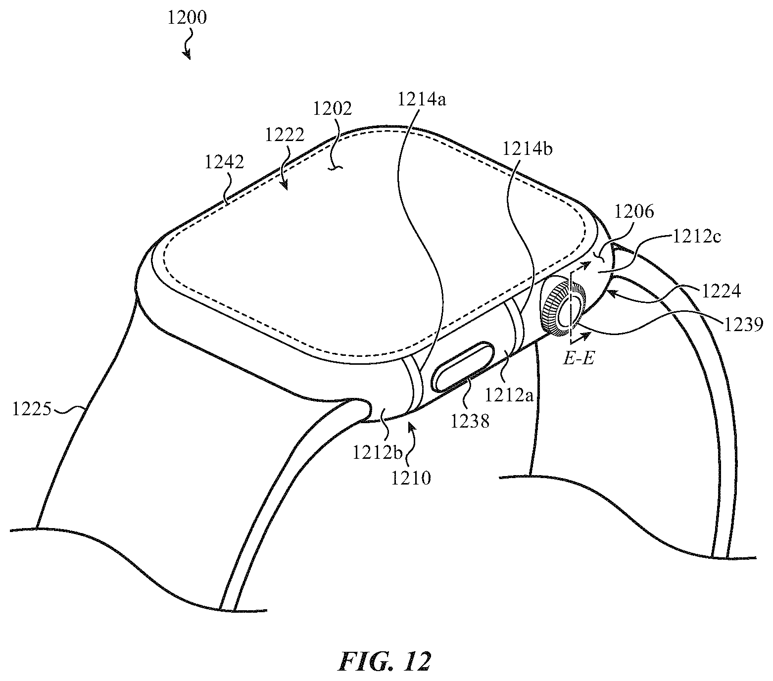 Patent US11784673 Figure 14 – Electronic device housing having a radio-frequency transmissive component