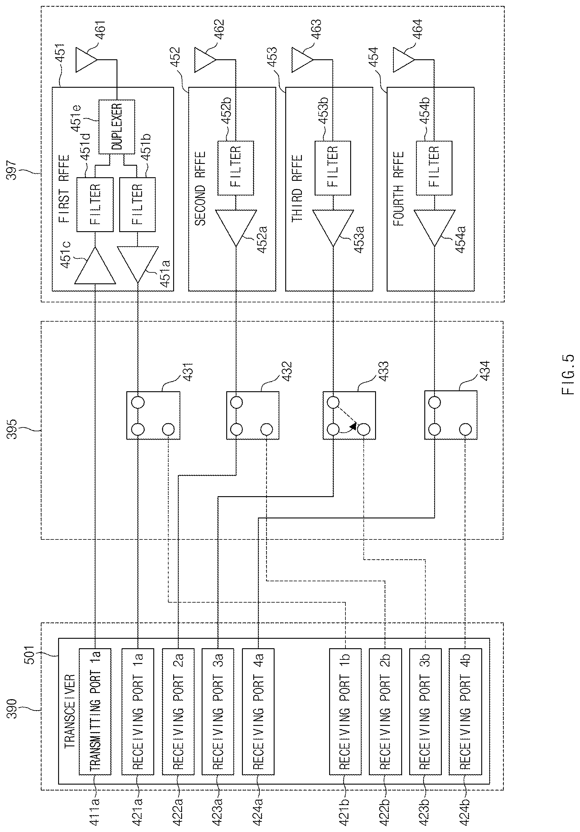 Patent US11784676 Figure 5 – Method of switching receiving path and electronic device therefor