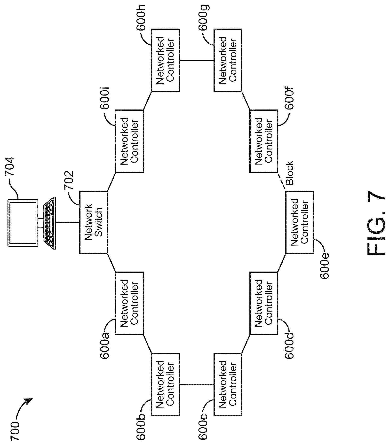 Patent US11784680 Figure 7 – Controller network with break warning features