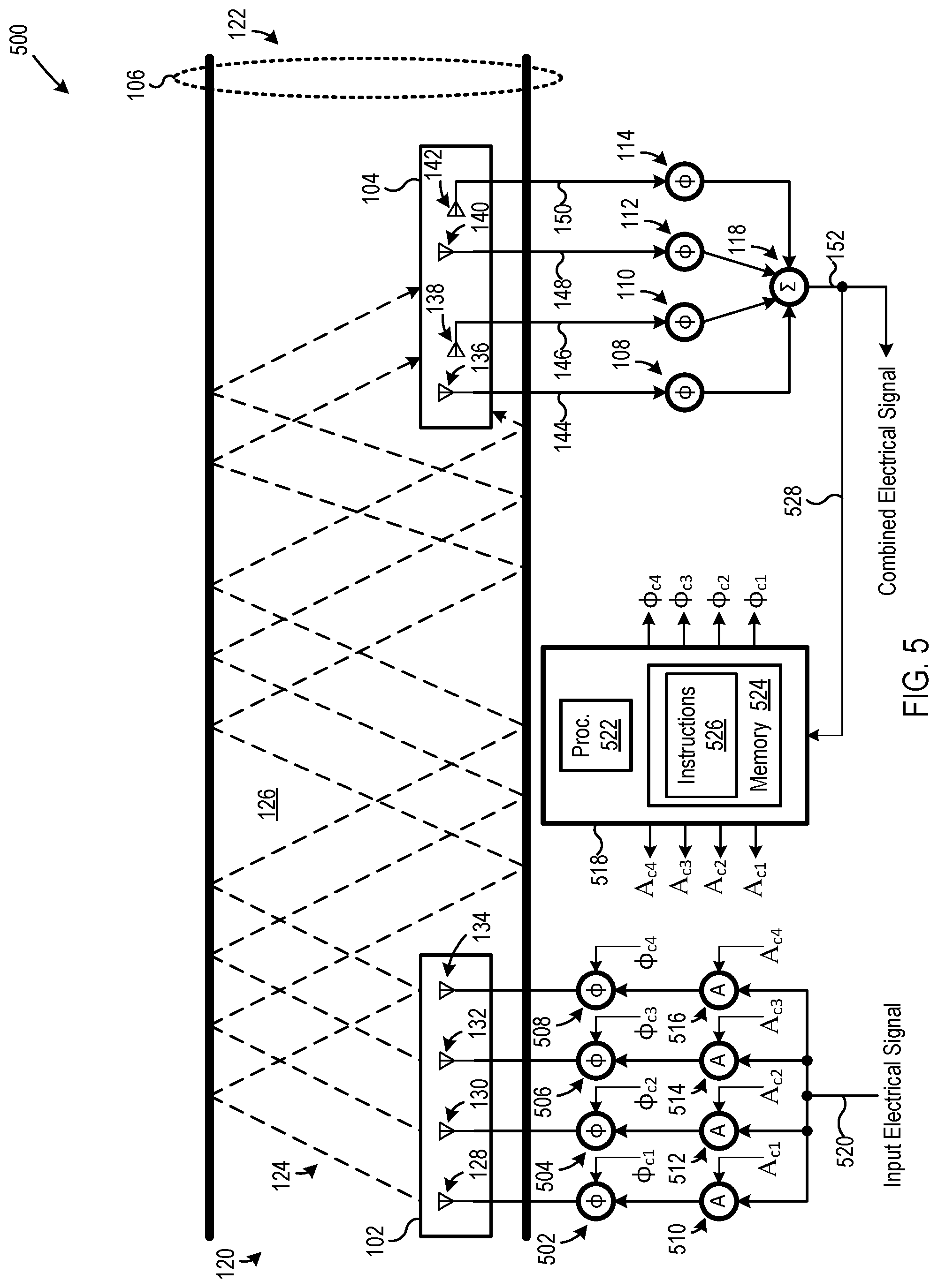 Patent US11784688 Figure 5 – Methods and systems for wireless communication in a reflective environment