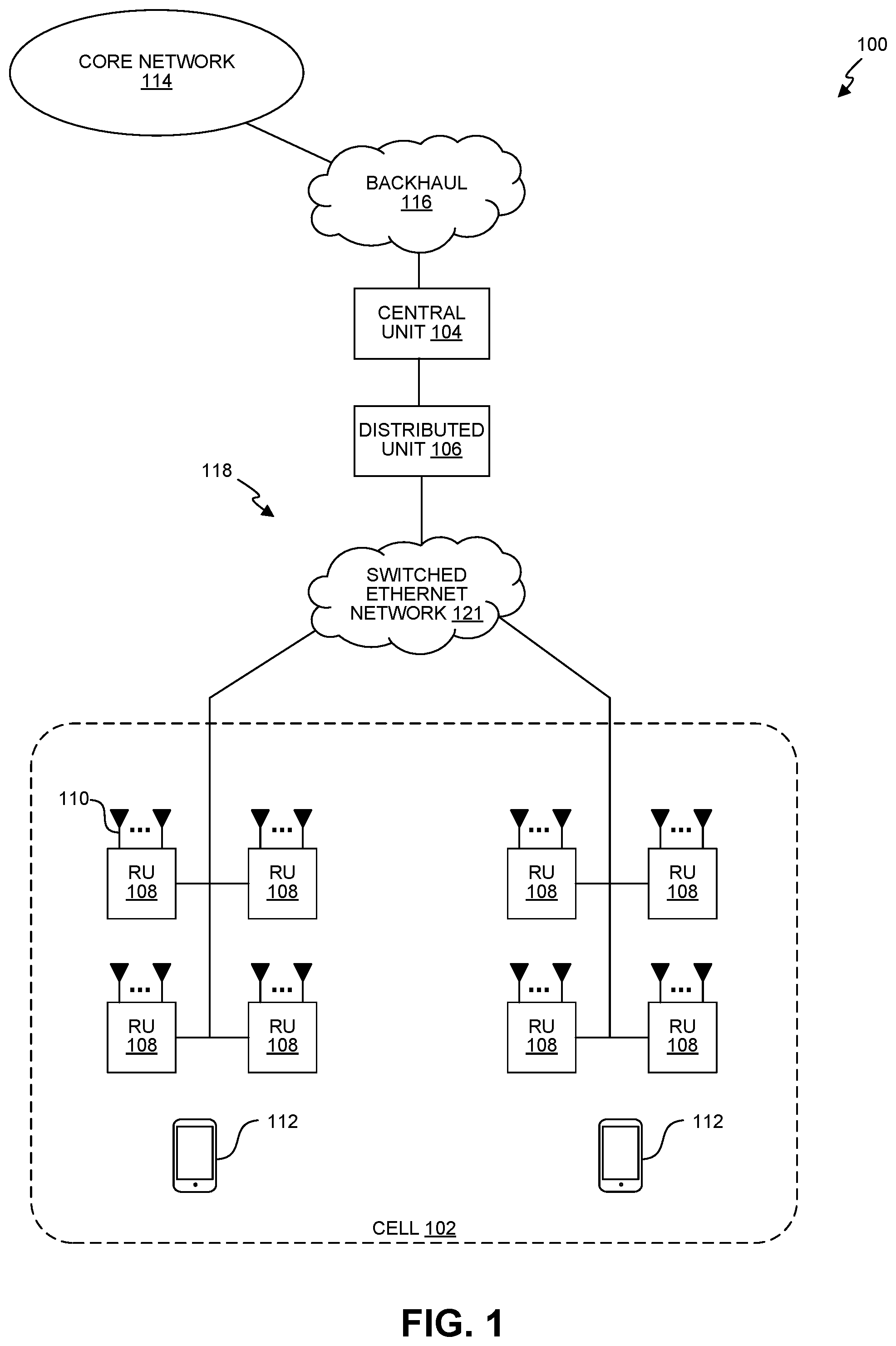 Patent US11784696 Figure 1 – Beam tracking in a base station
