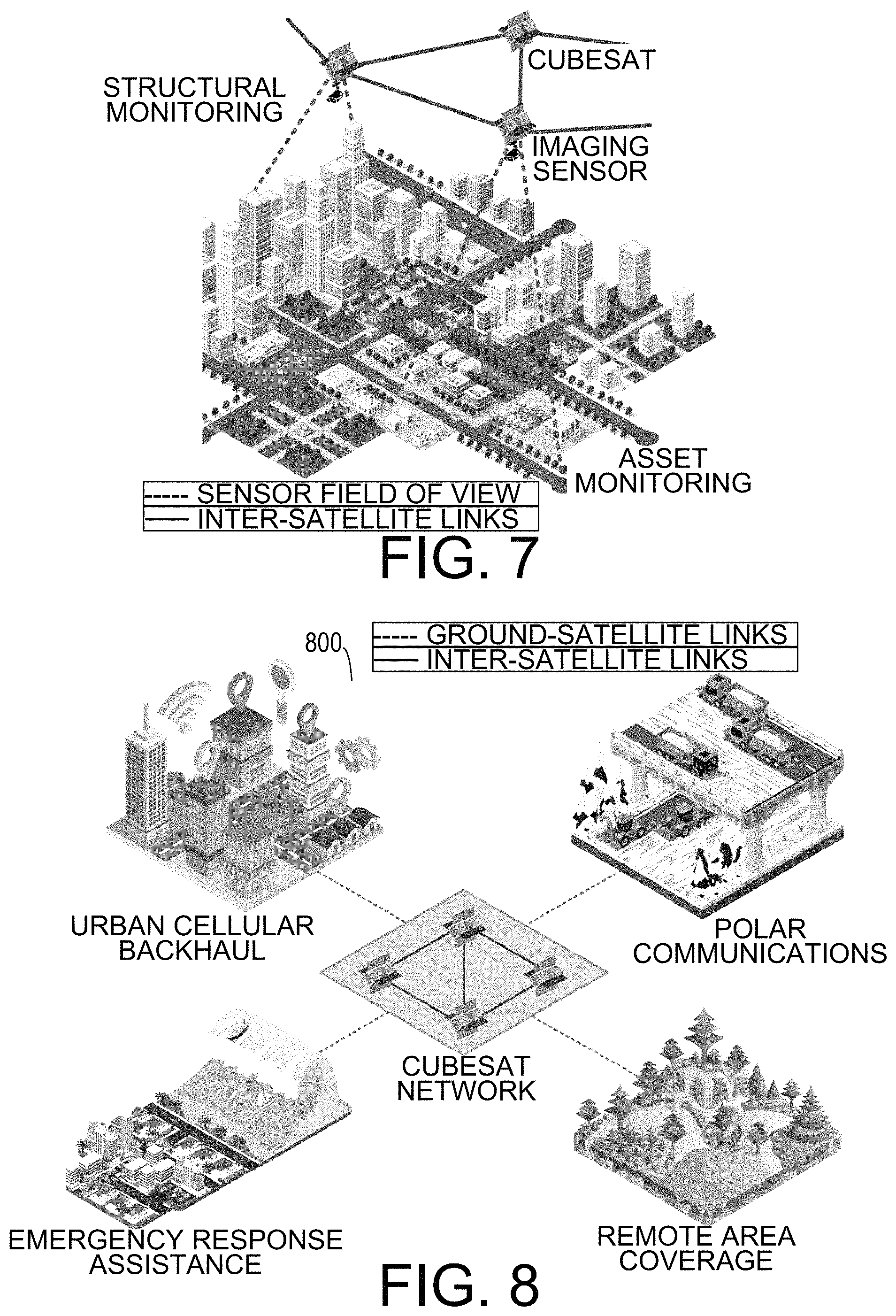 Patent US11784711 Figure 7 – Network employing cube satellites