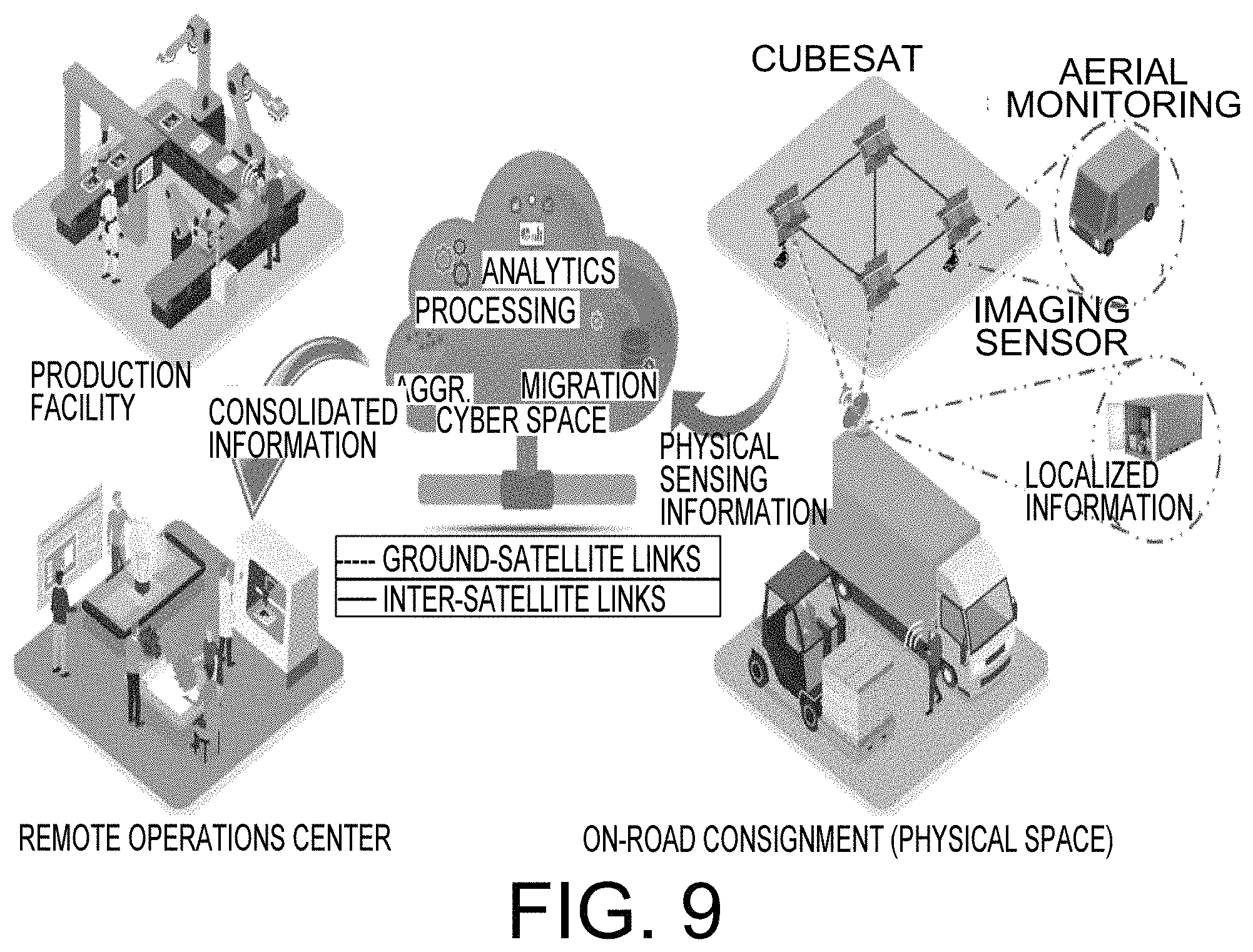 Patent US11784711 Figure 8 – Network employing cube satellites