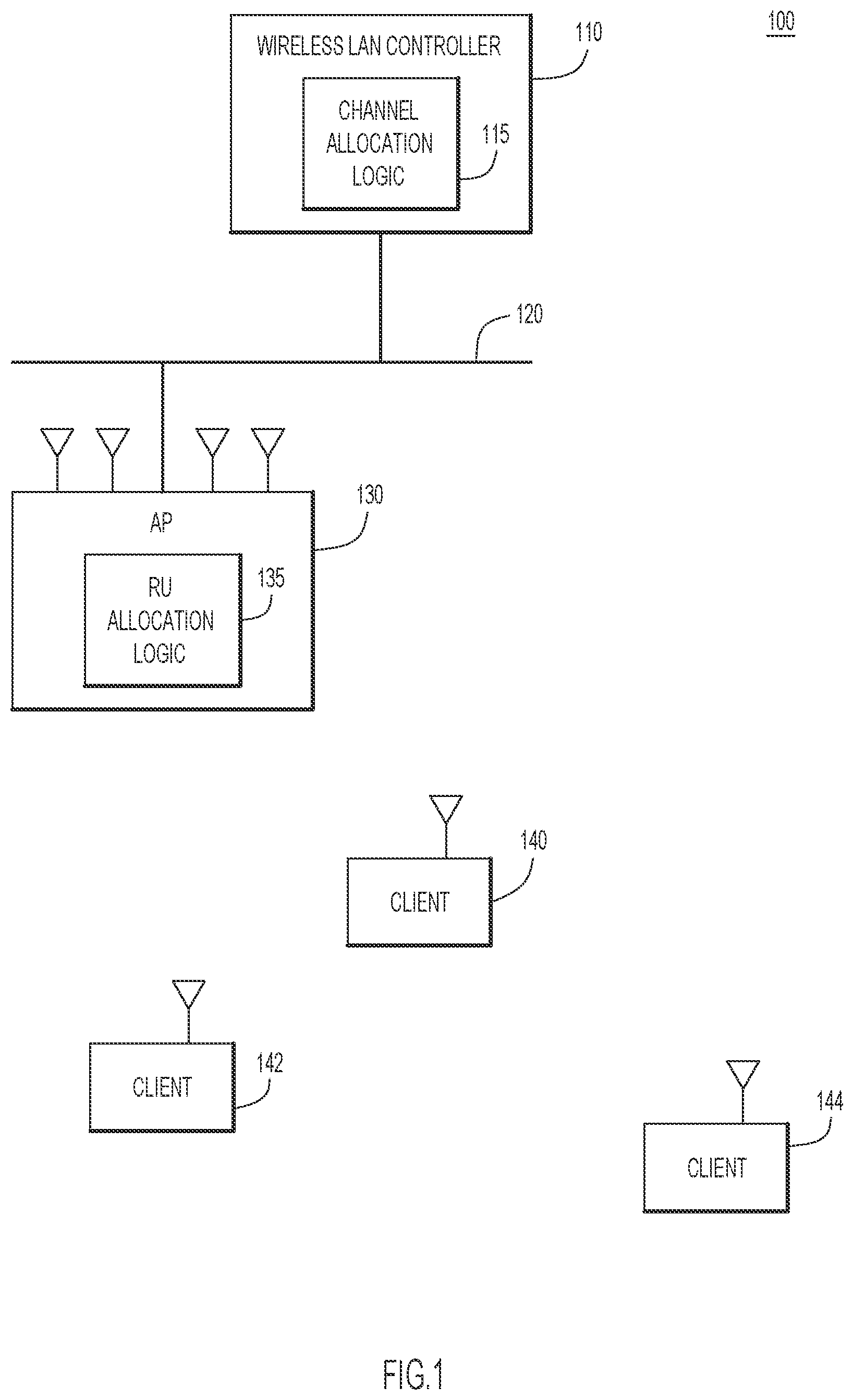 Patent US11784724 Figure 1 – Wireless spectrum management and optimization for dual transceiver operation