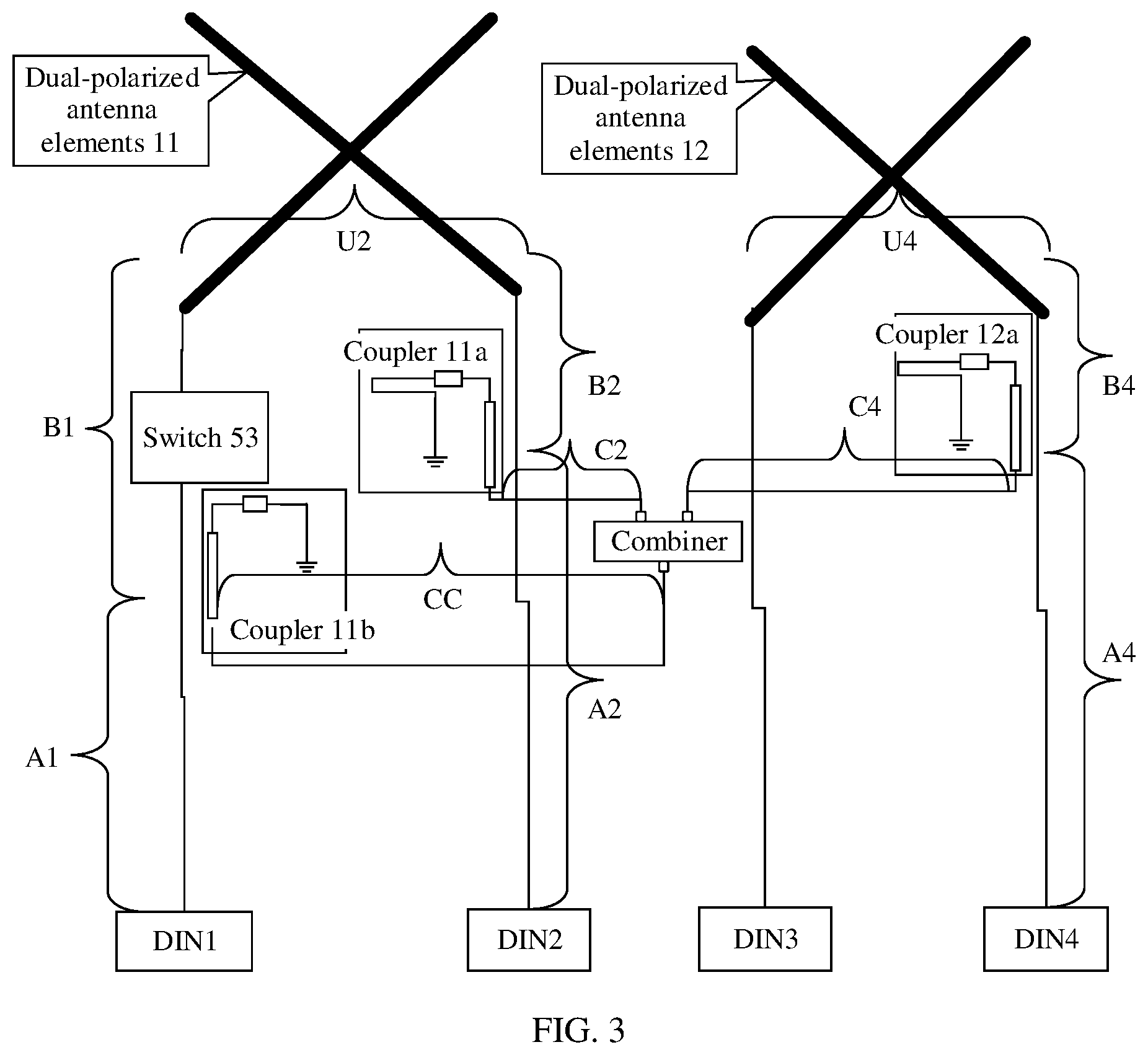 Patent US11784728 Figure 3 – Radio frequency channel calibration method and apparatus, antenna, and base station